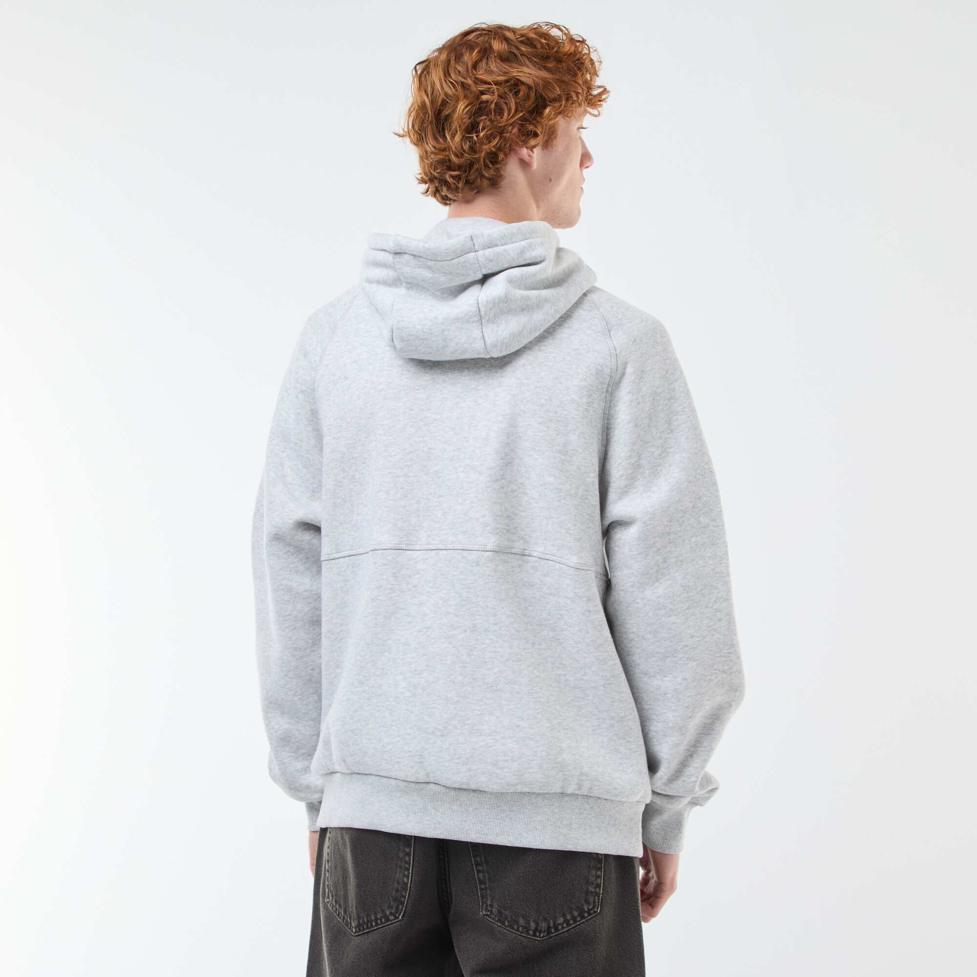 Plain hoodie with zip pockets GREY - Image 3