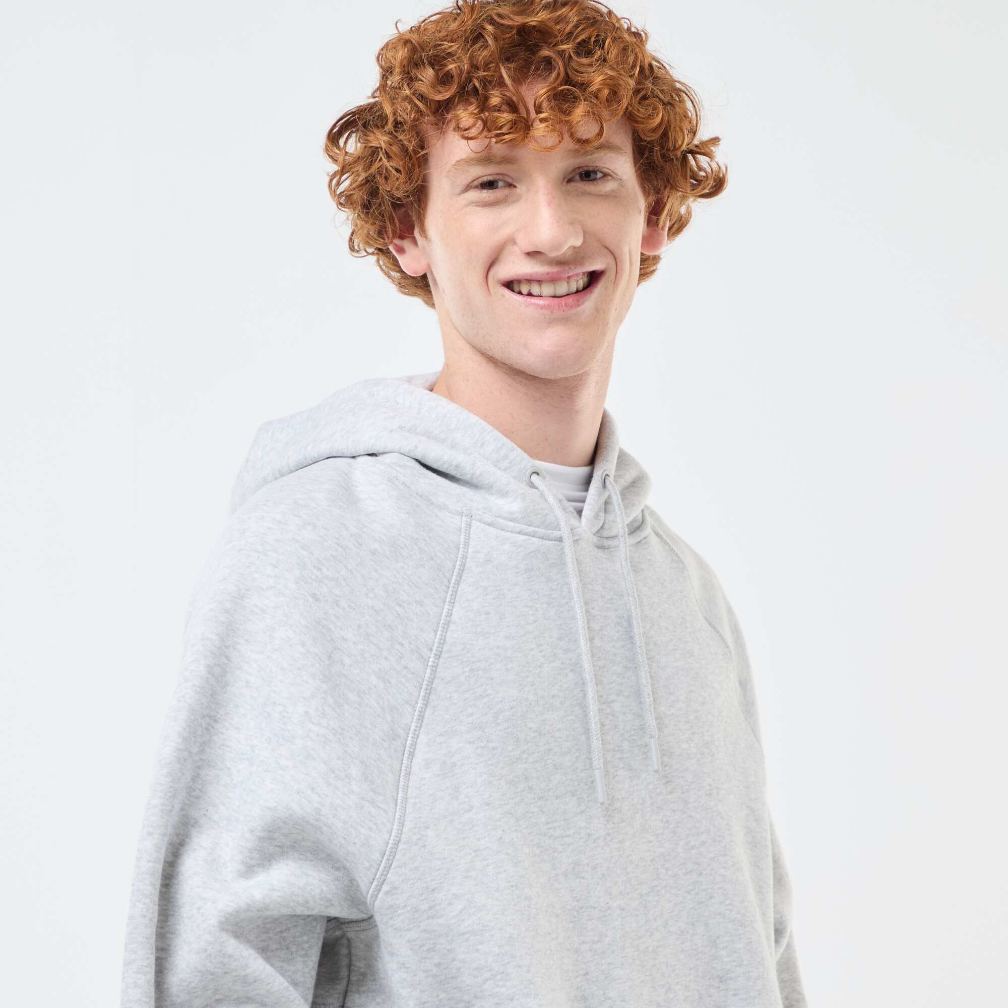 Plain hoodie with zip pockets GREY - Image 4