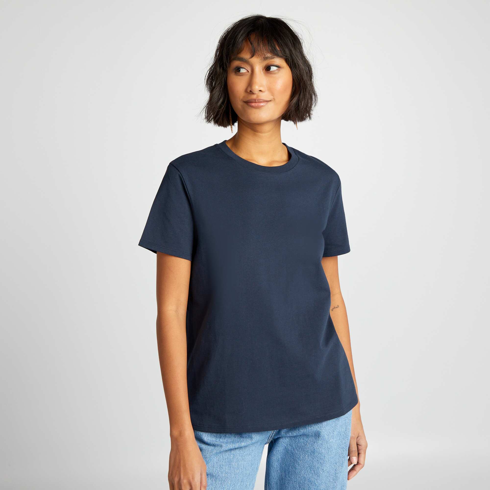 Plain jersey T-shirt blue - Image 3