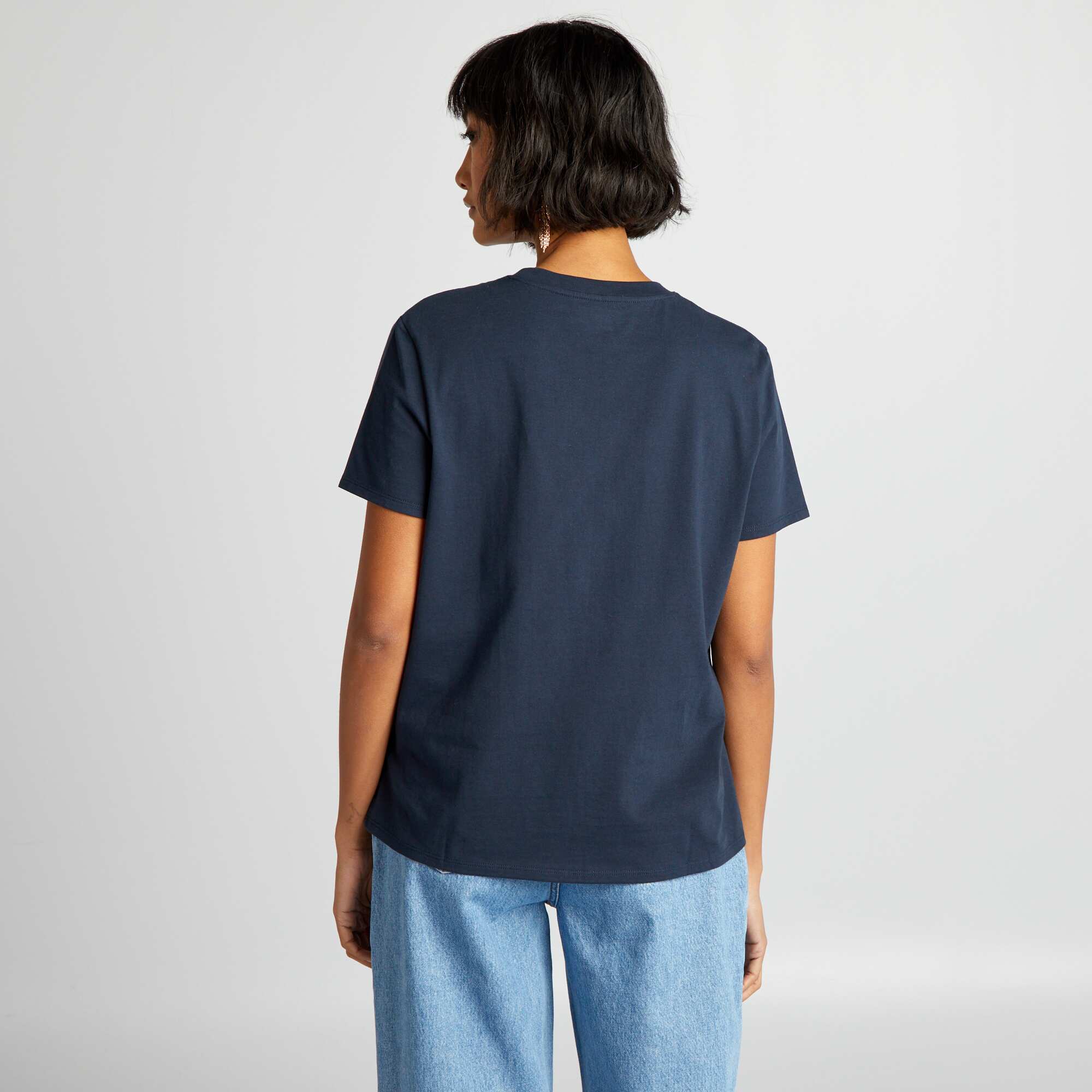 Plain jersey T-shirt blue - Image 4