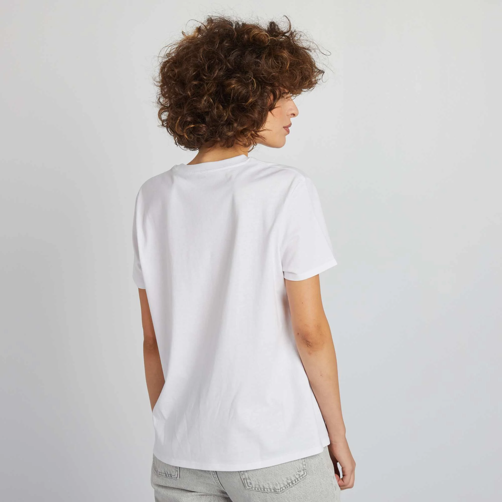 Plain jersey T-shirt white - Image 4
