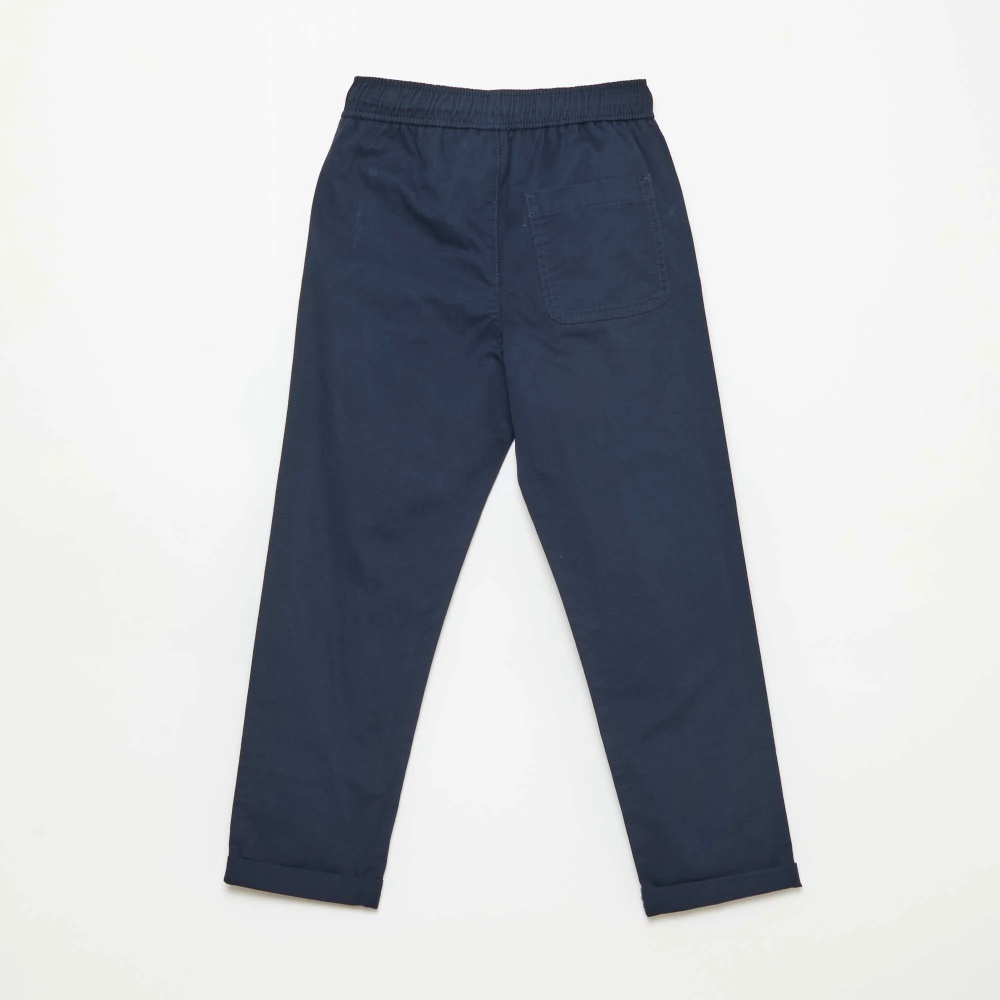 Plain Joggers with Cuffed Hems BLUE - Image 2