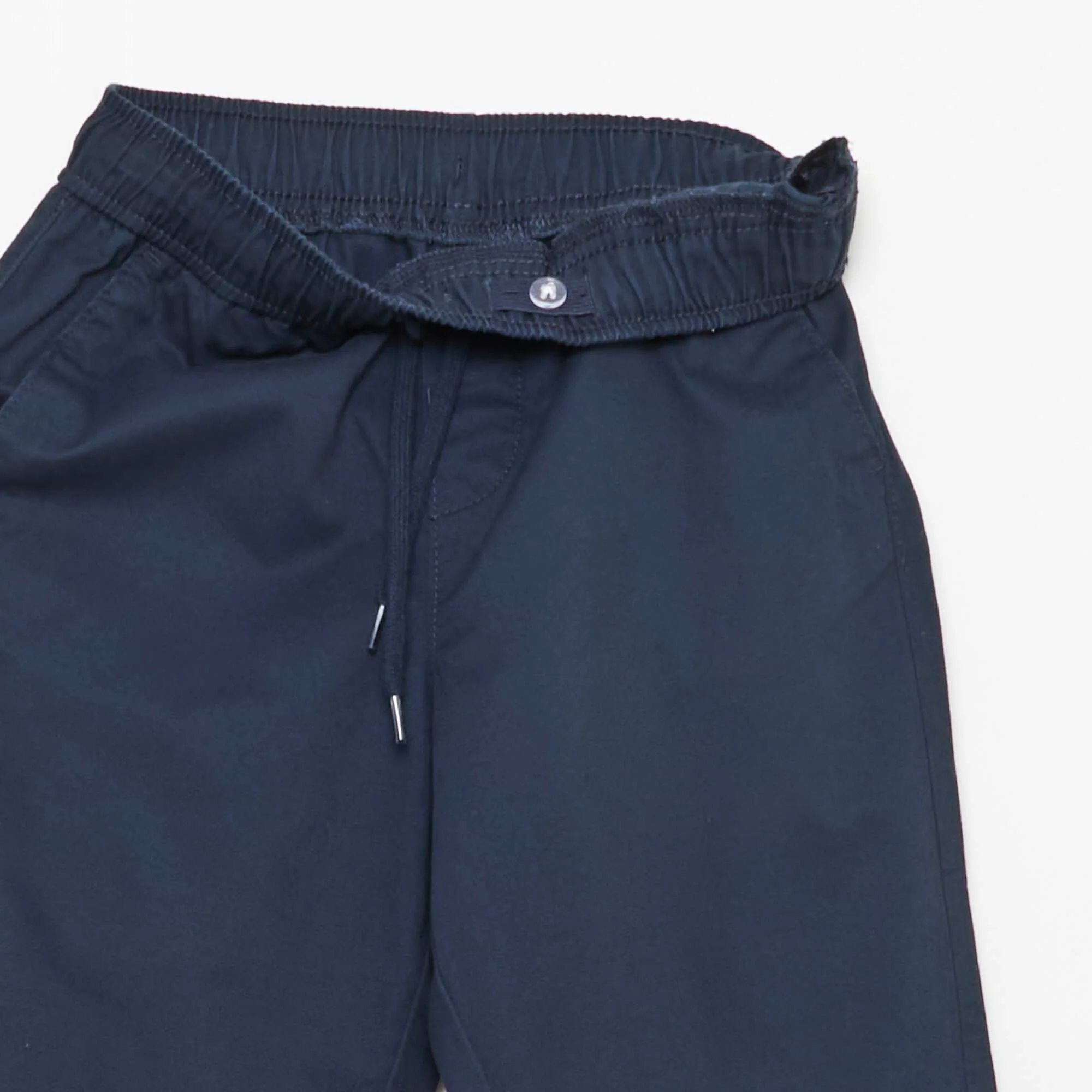 Plain Joggers with Cuffed Hems BLUE - Image 4