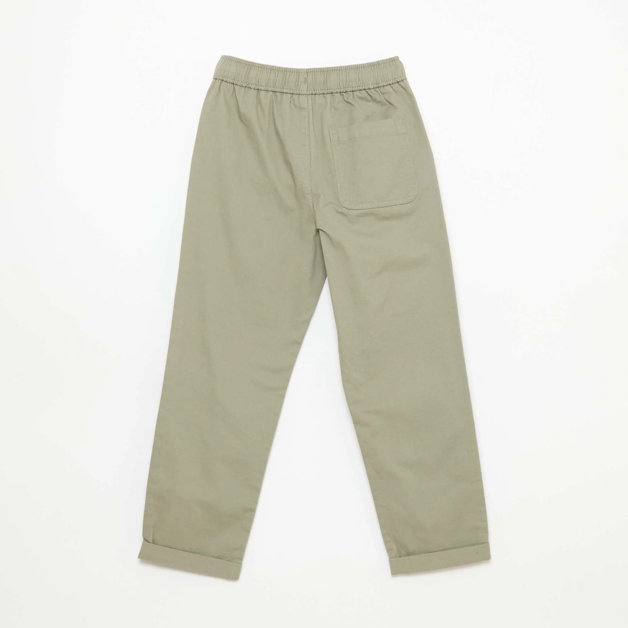 Plain Joggers with Cuffed Hems GREEN - Image 2