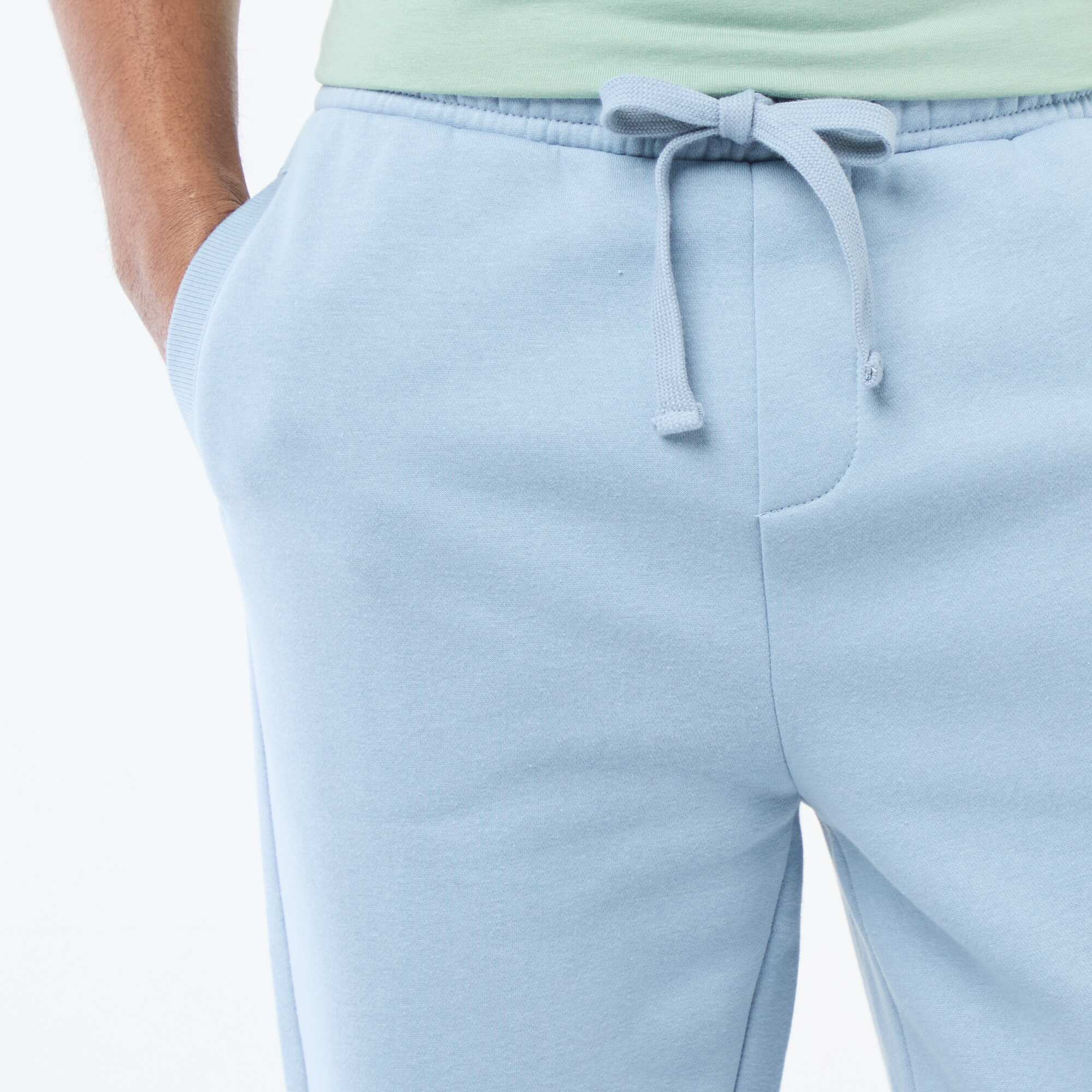 Plain joggers with drawstrings at the waist BLUE - Image 4
