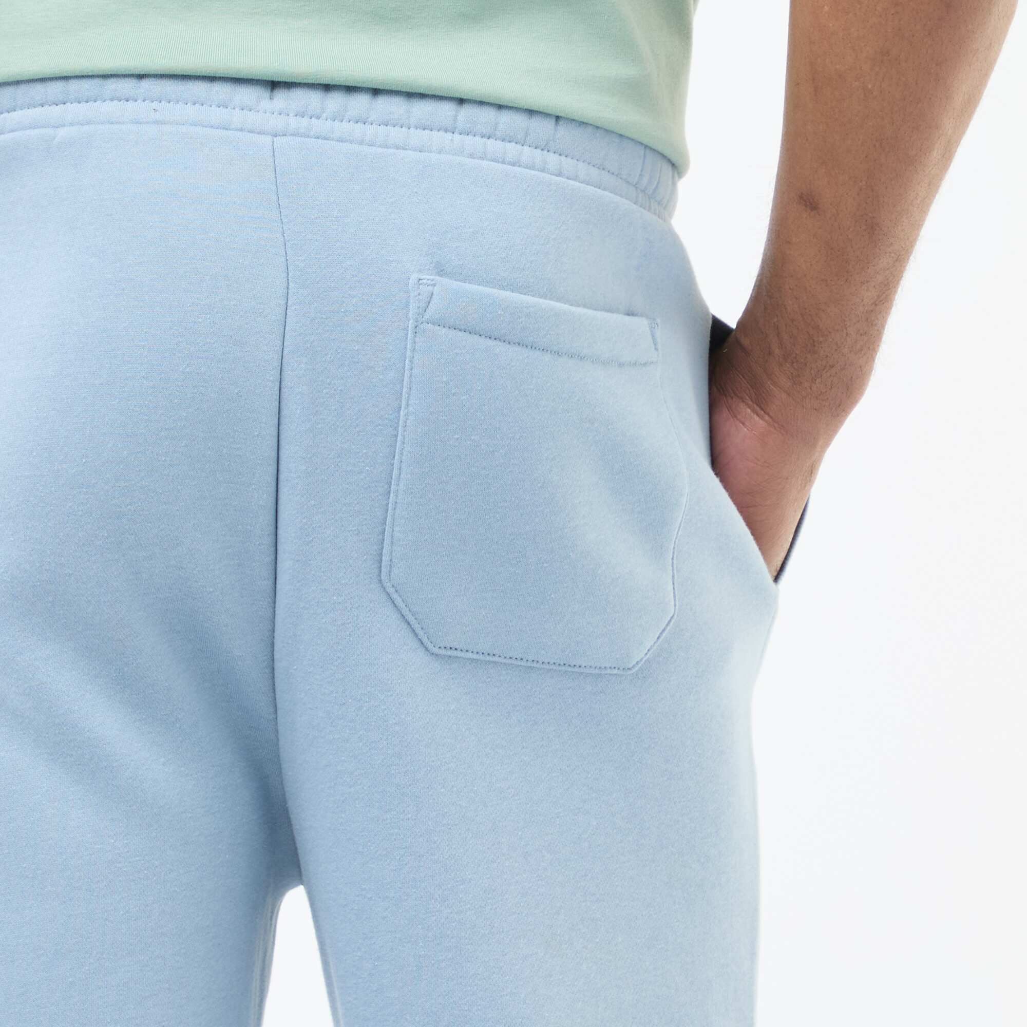 Plain joggers with drawstrings at the waist BLUE - Image 5