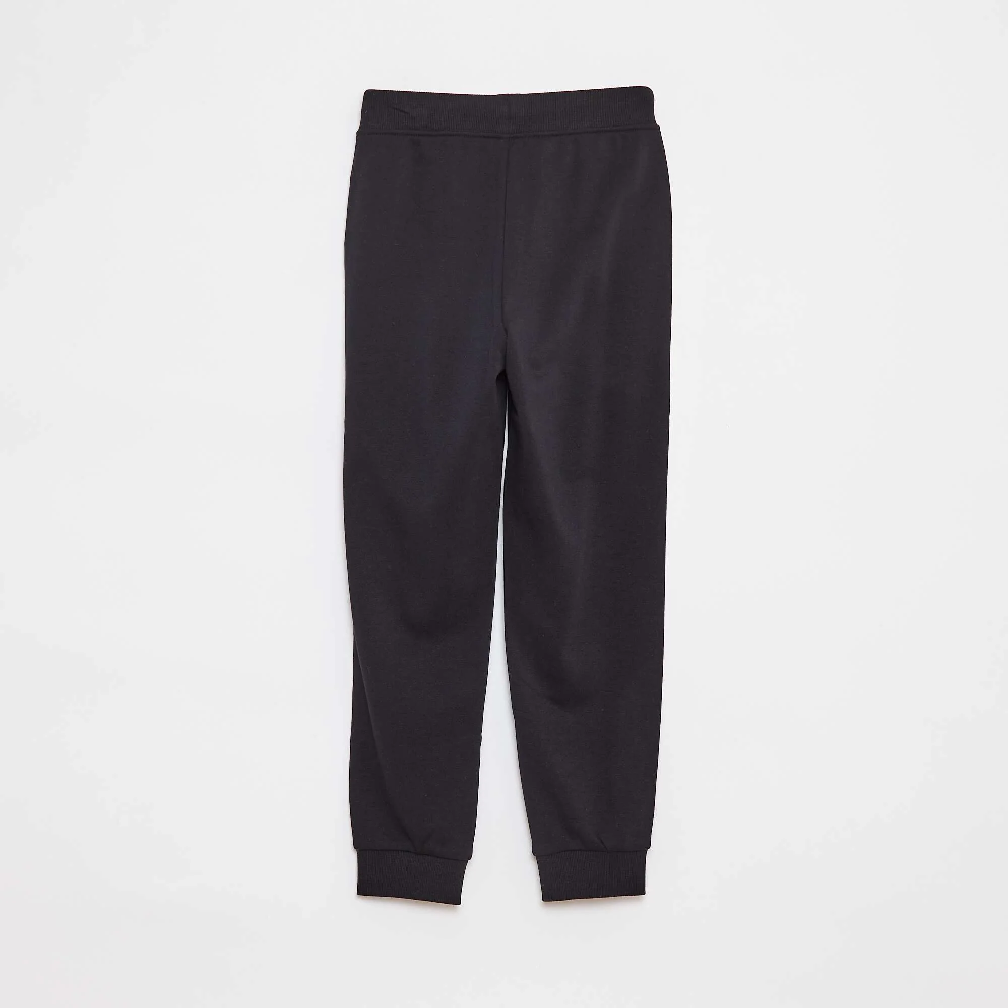 Plain joggers with elasticated waist BLACK - Image 2