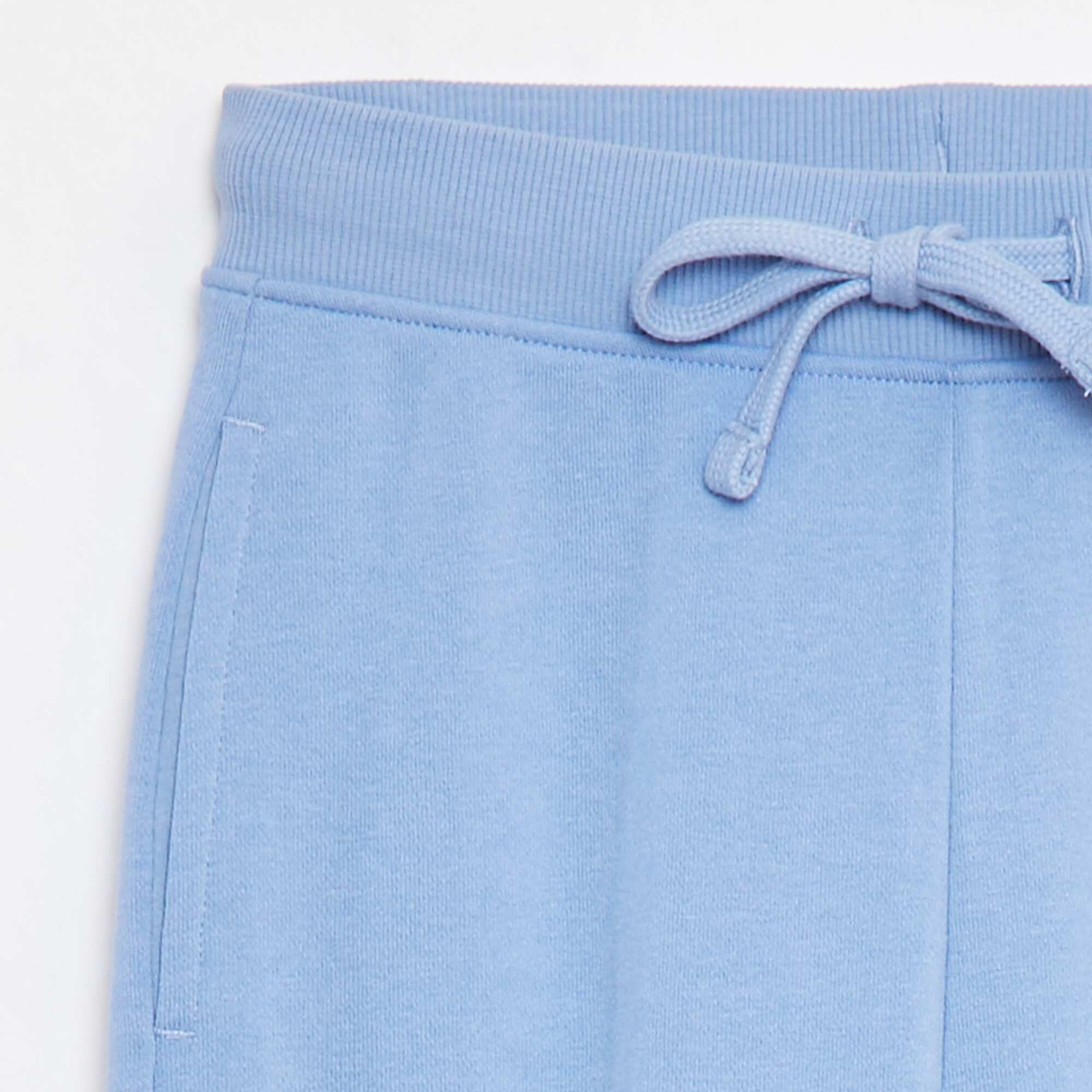 Plain joggers with elasticated waist BLUE - Image 3