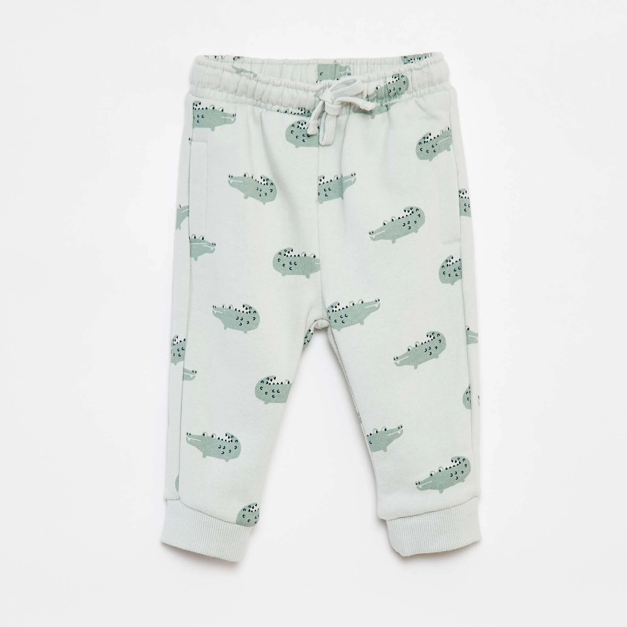 Plain joggers with elasticated waist GREEN