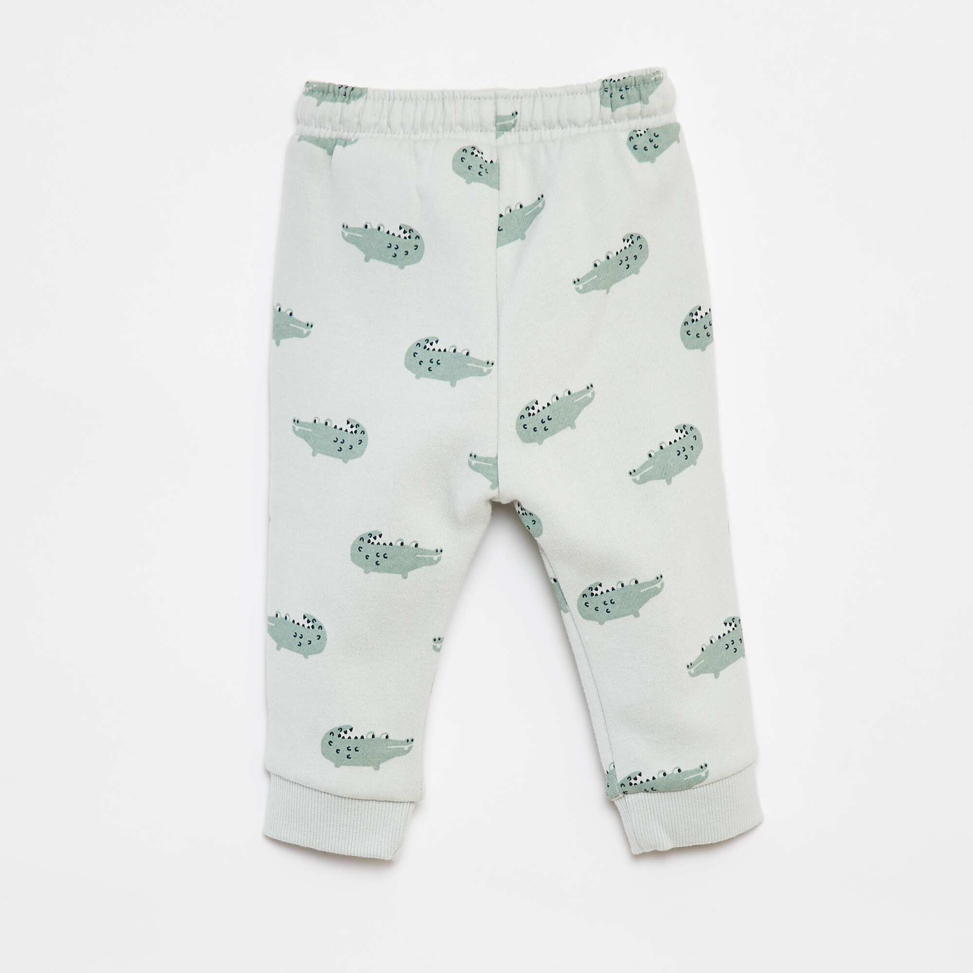 Plain joggers with elasticated waist GREEN - Image 2