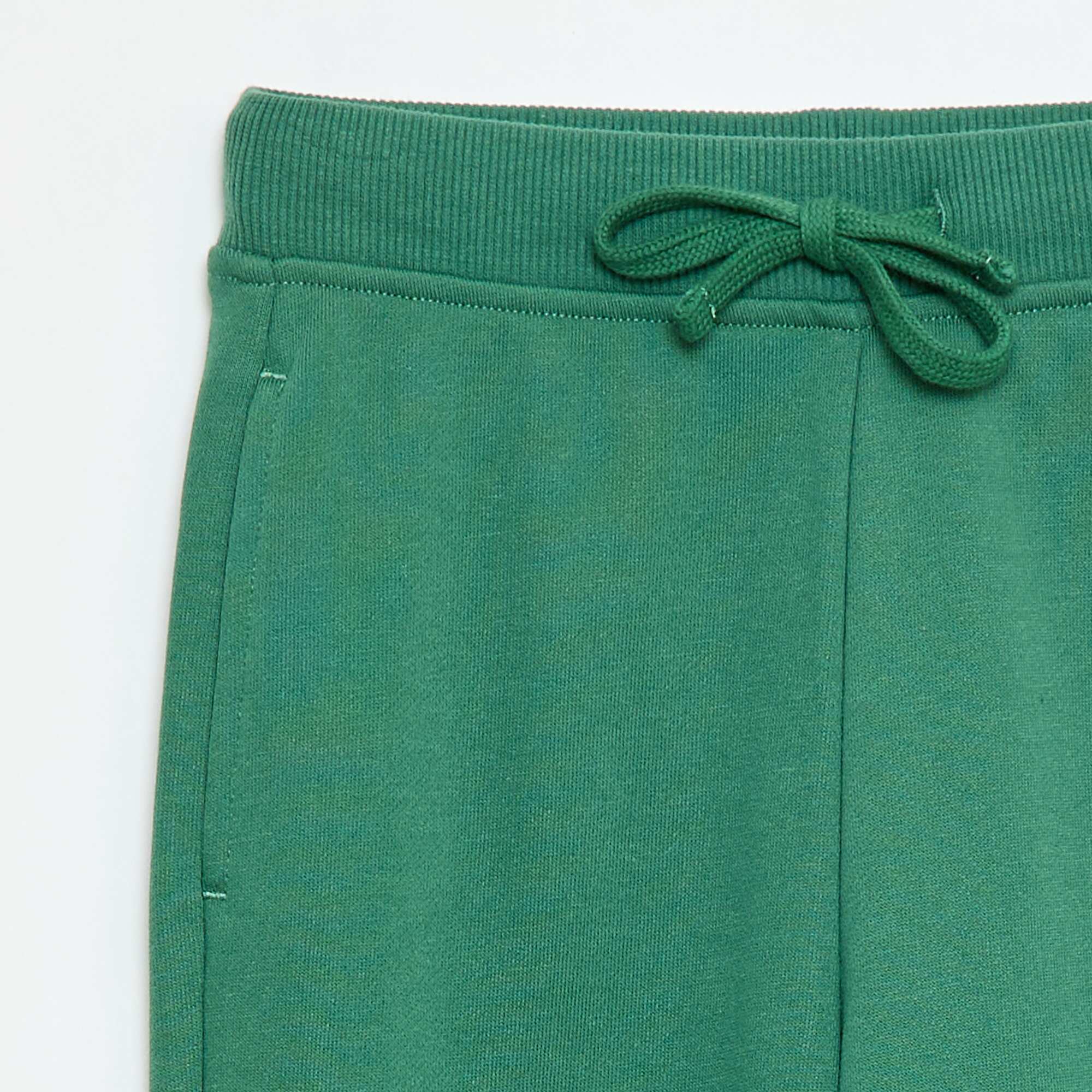 Plain joggers with elasticated waist GREEN - Image 3