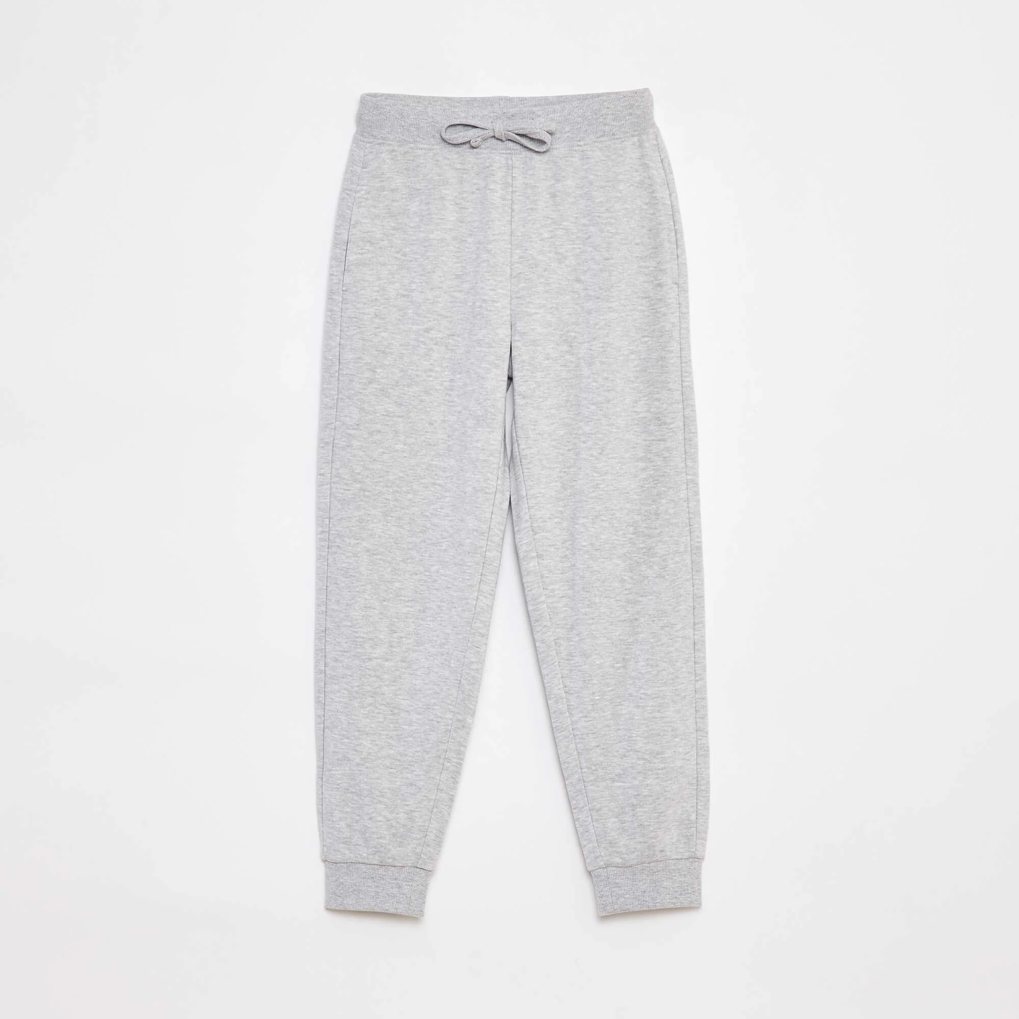 Plain joggers with elasticated waist GREY