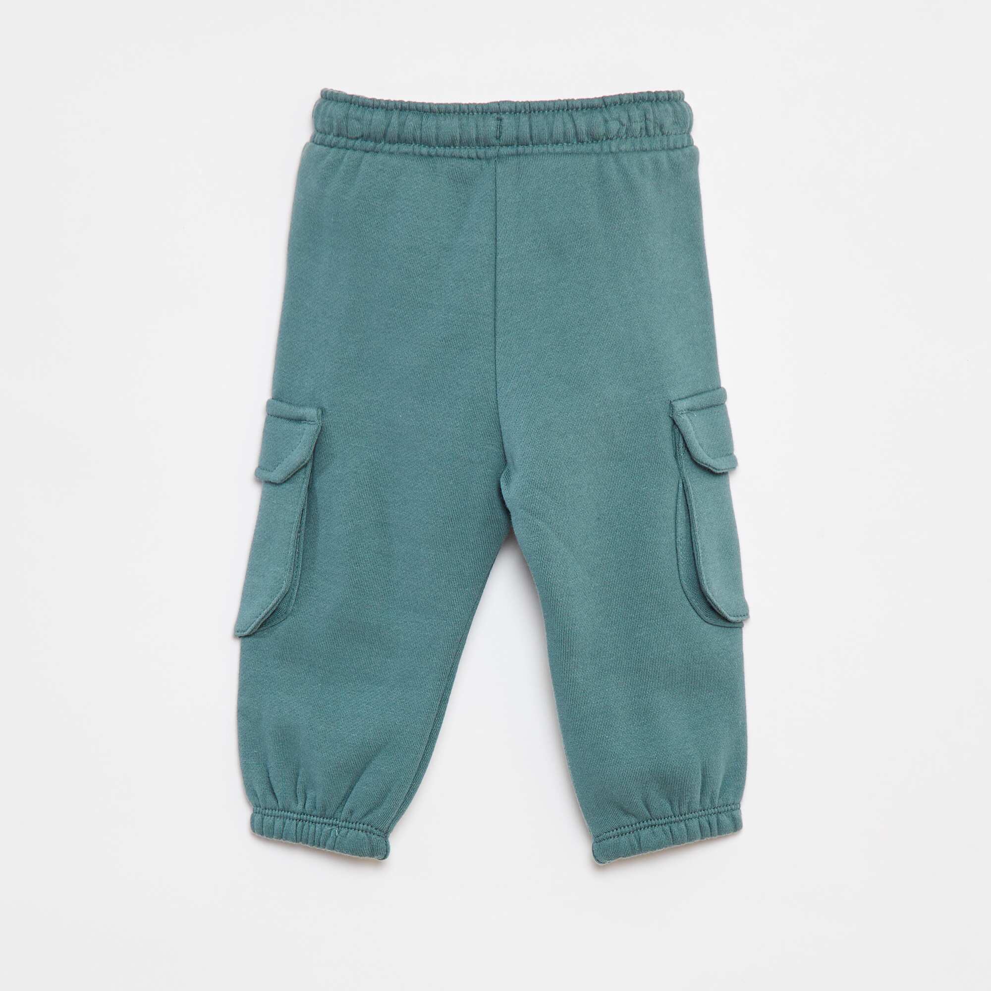 Plain joggers with roomy pockets GREEN - Image 2