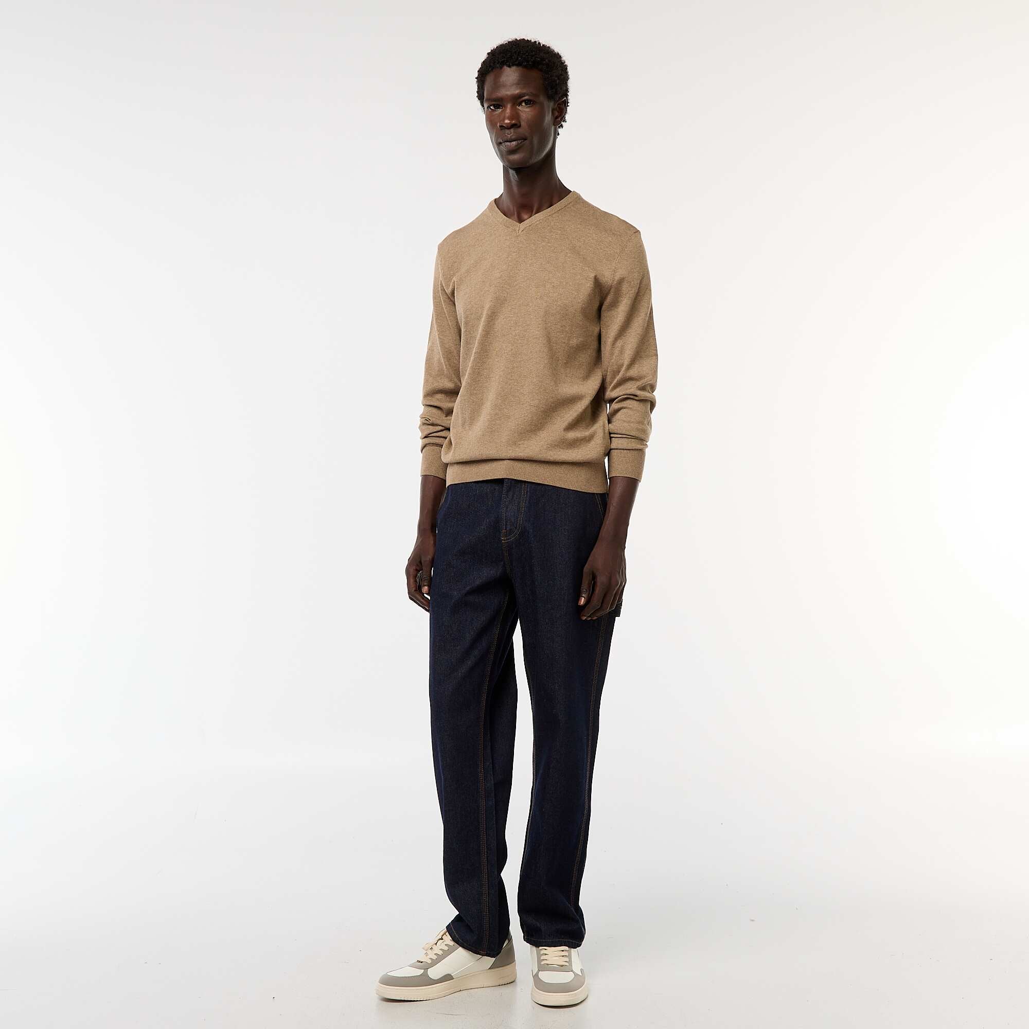 Plain knit basic sweater BROWN - Image 2