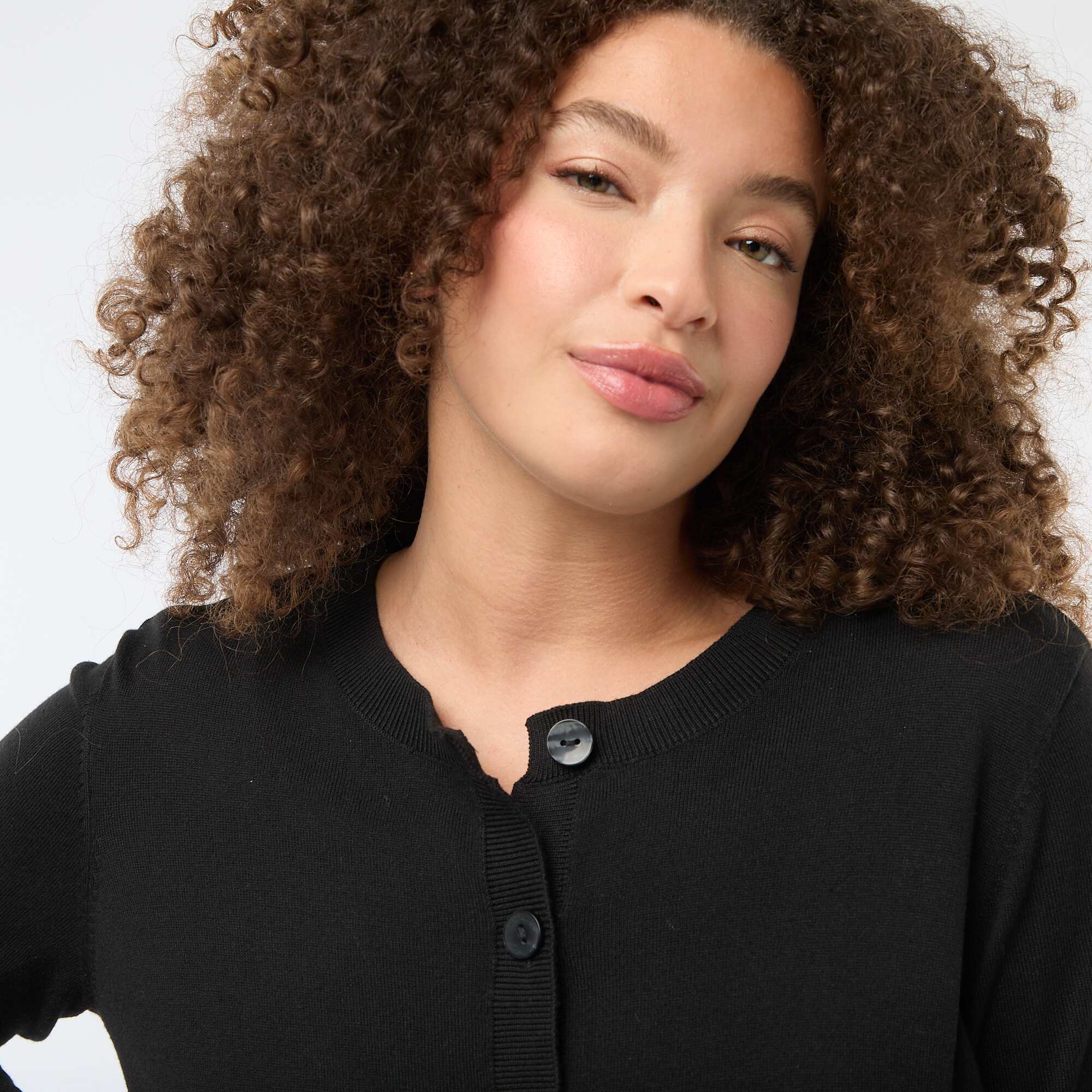 Plain Knit Cardigan BLACK - Image 4