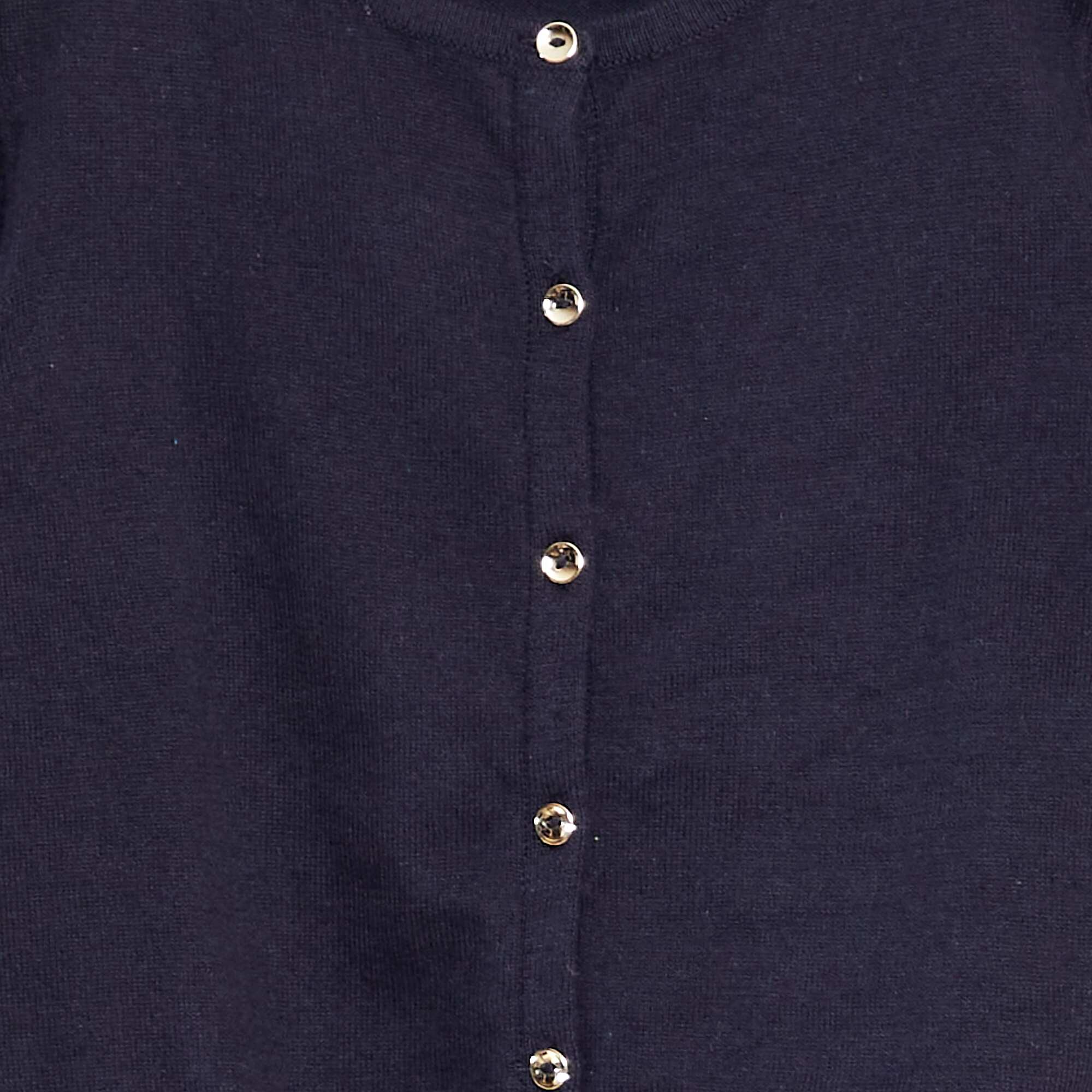 Plain knit cardigan BLUE - Image 3