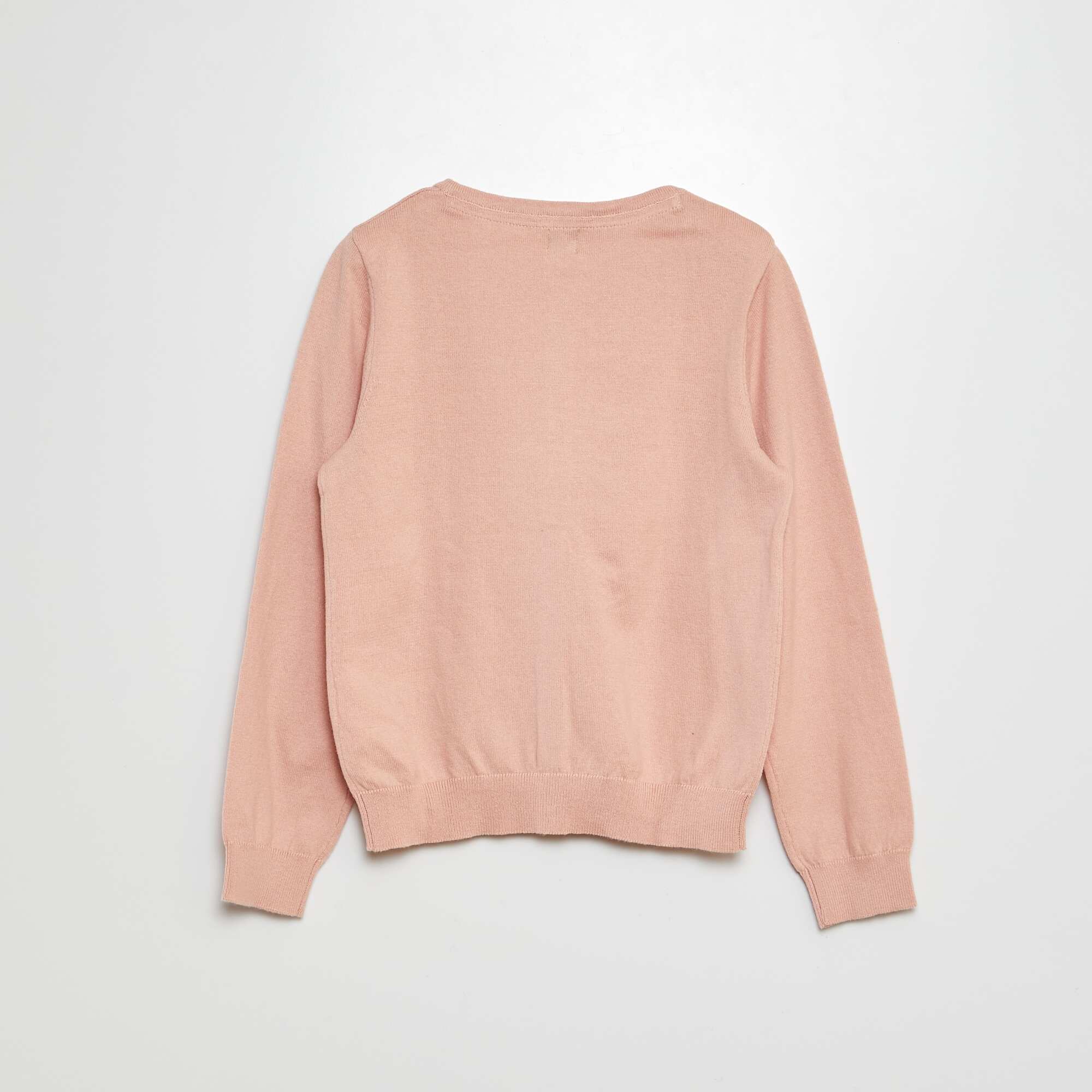 Plain knit cardigan PINK - Image 2
