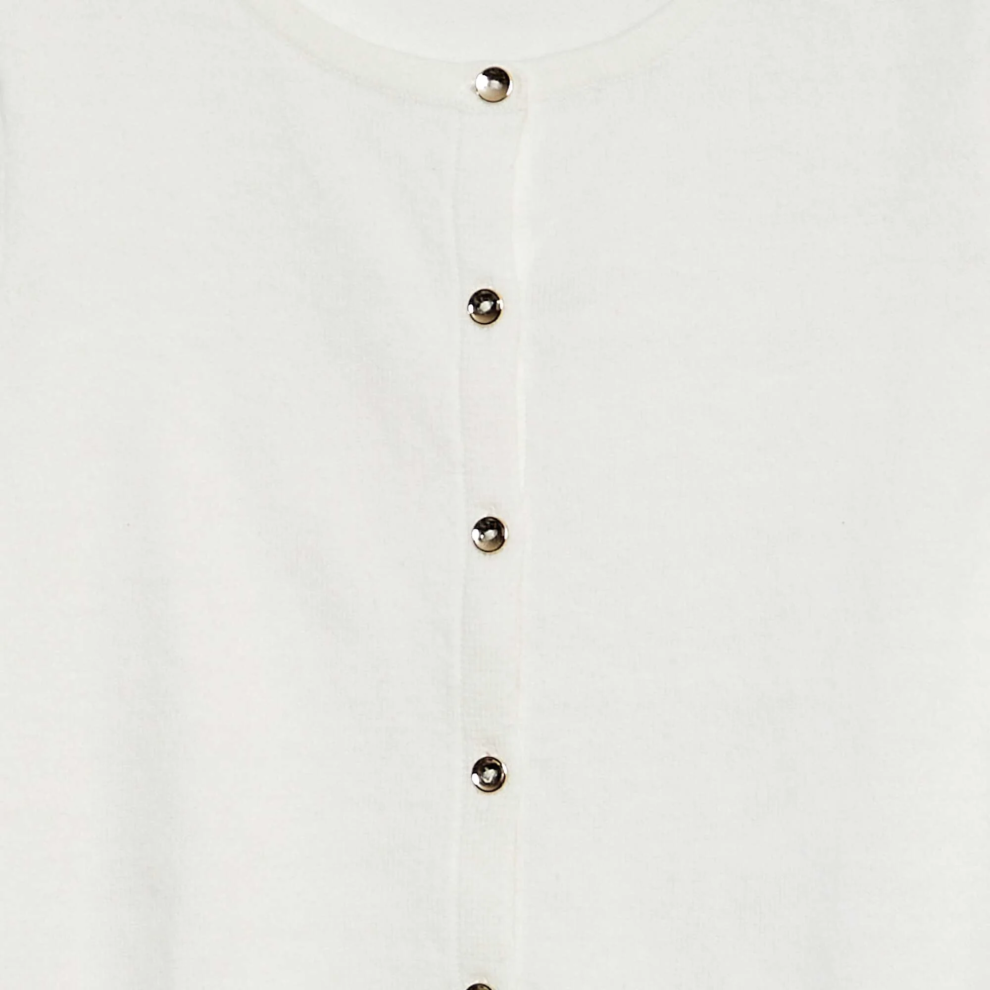 Plain knit cardigan WHITE - Image 3