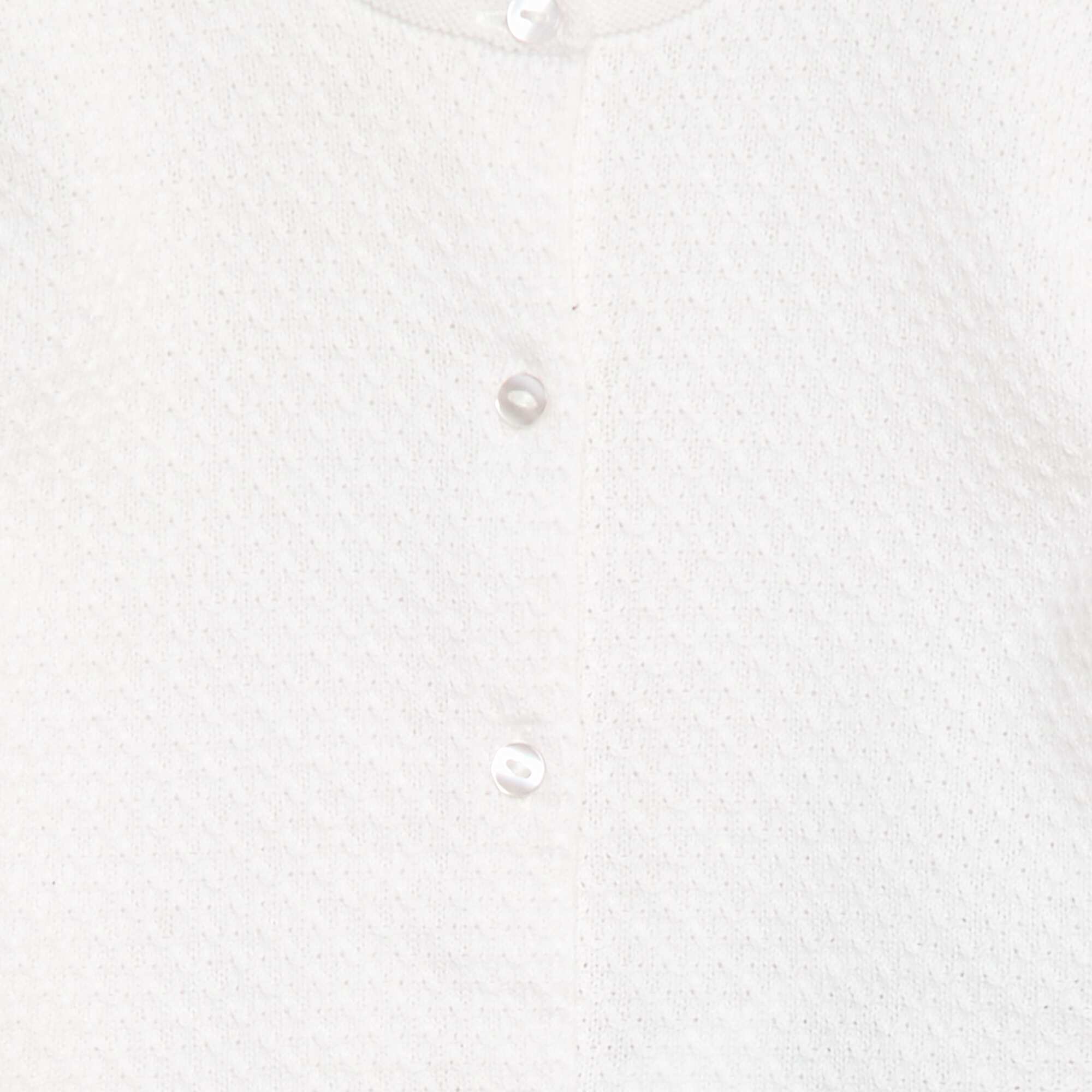 Plain Knit Cardigan WHITE - Image 3