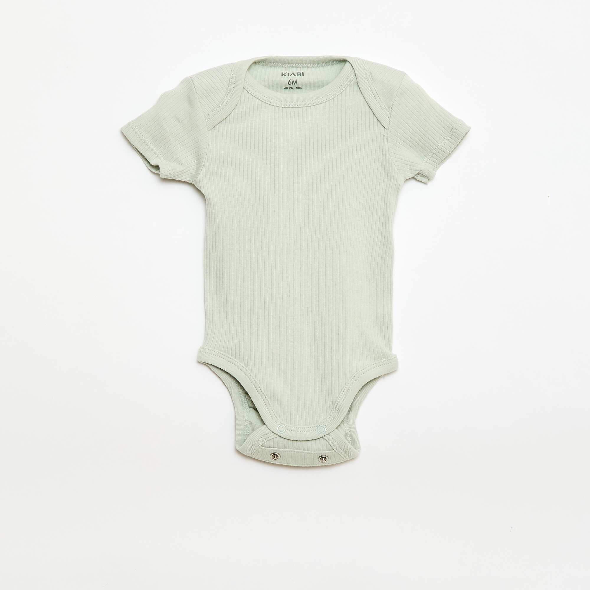 Plain knit grow-with-them bodysuits - Pack of 3 GREEN - Image 5