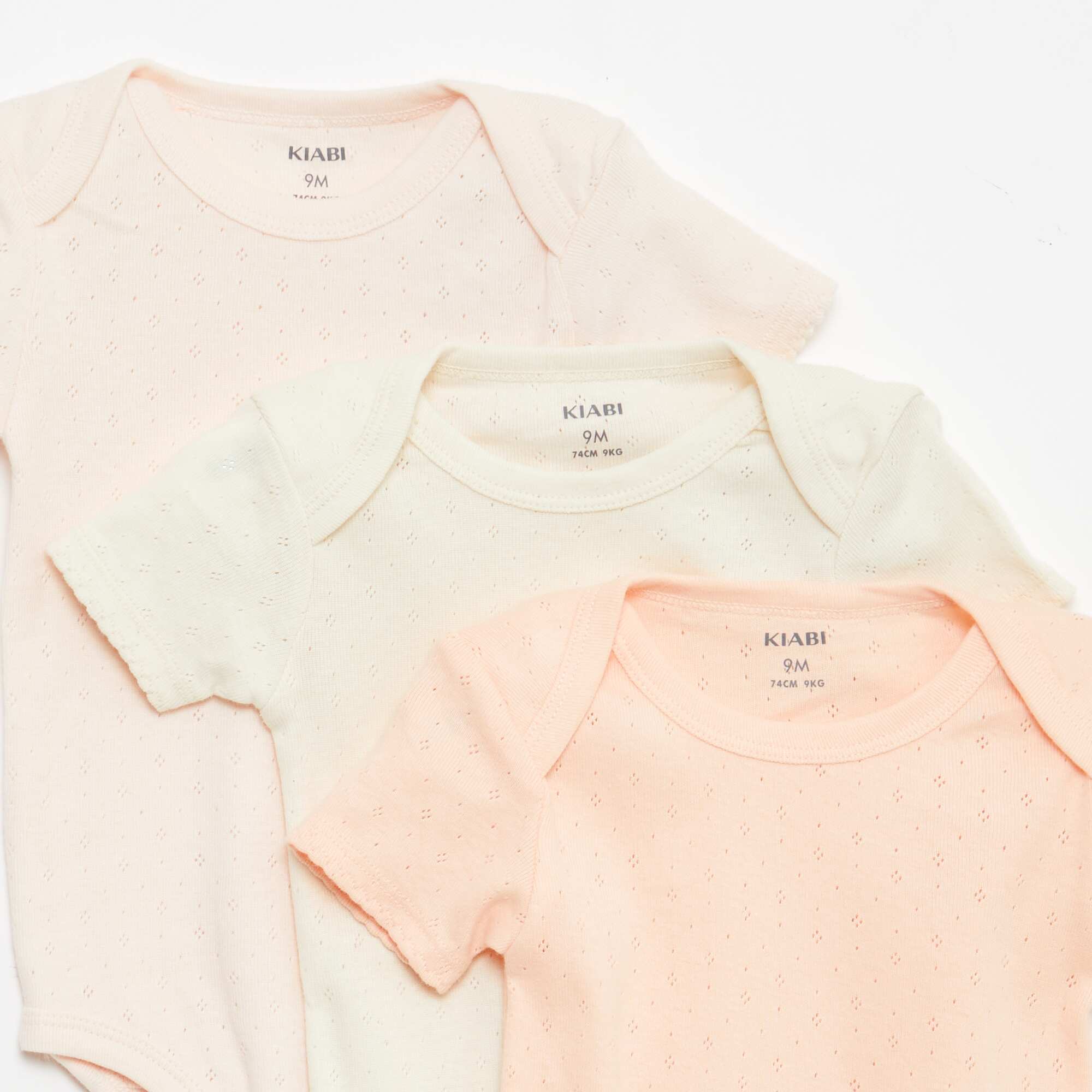 Plain knit grow-with-them bodysuits - Pack of 3 ORANGE - Image 5
