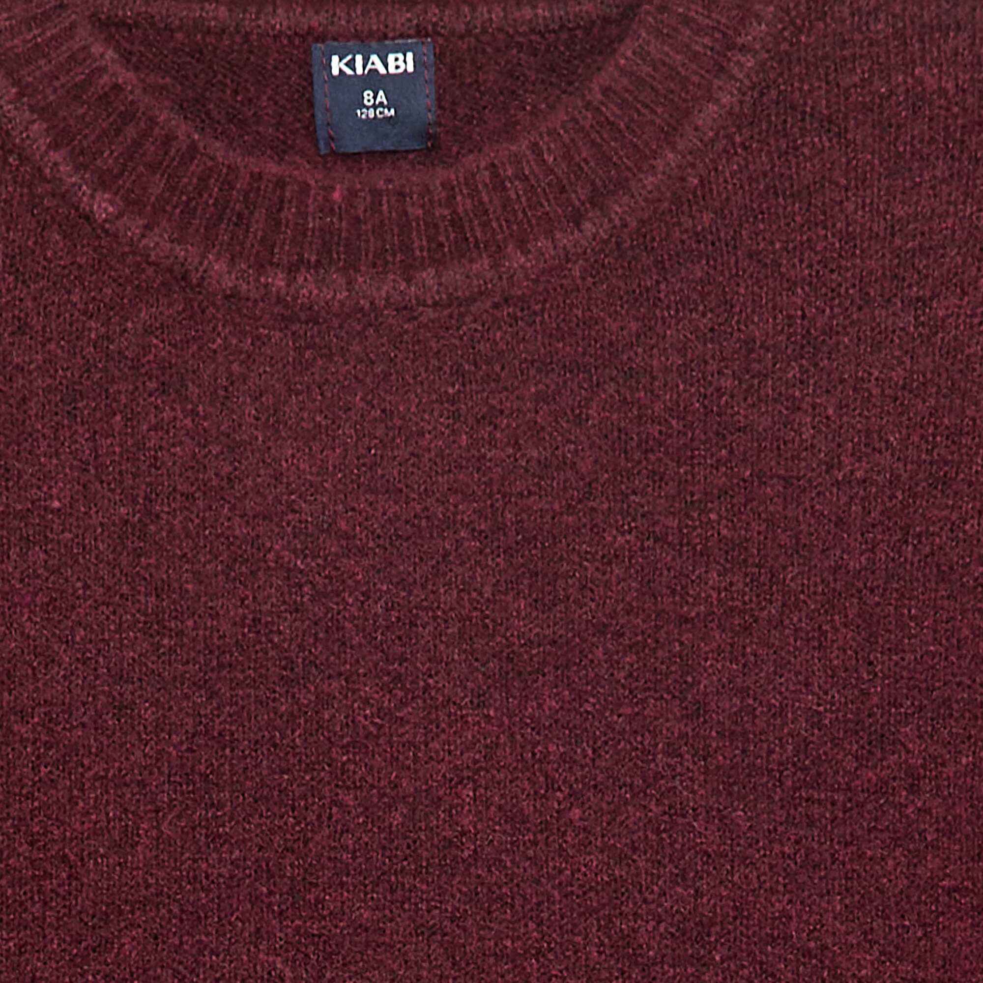 Plain Knit Round Neck Jumper RED - Image 3