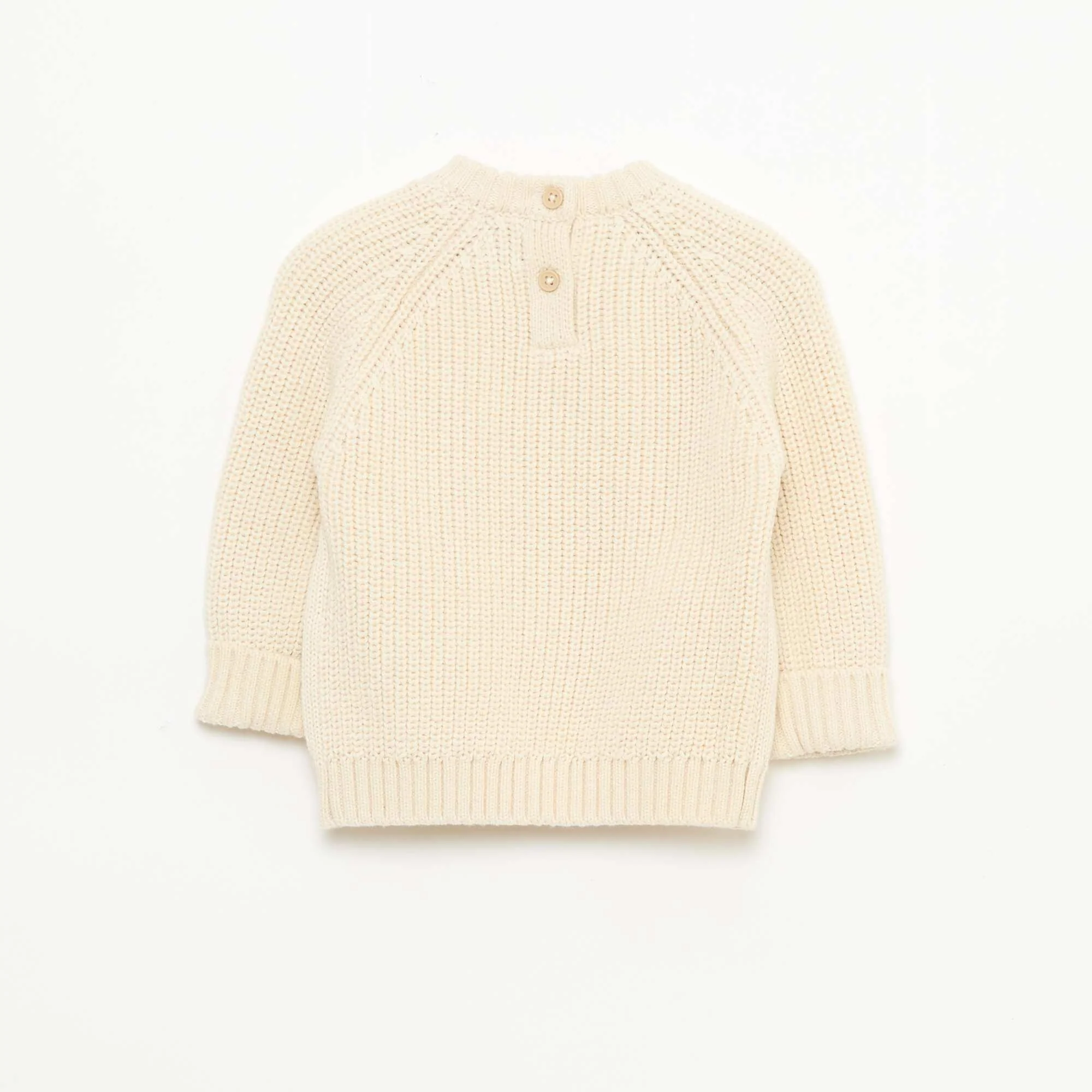 Plain Knit Sweater BEIGE - Image 3
