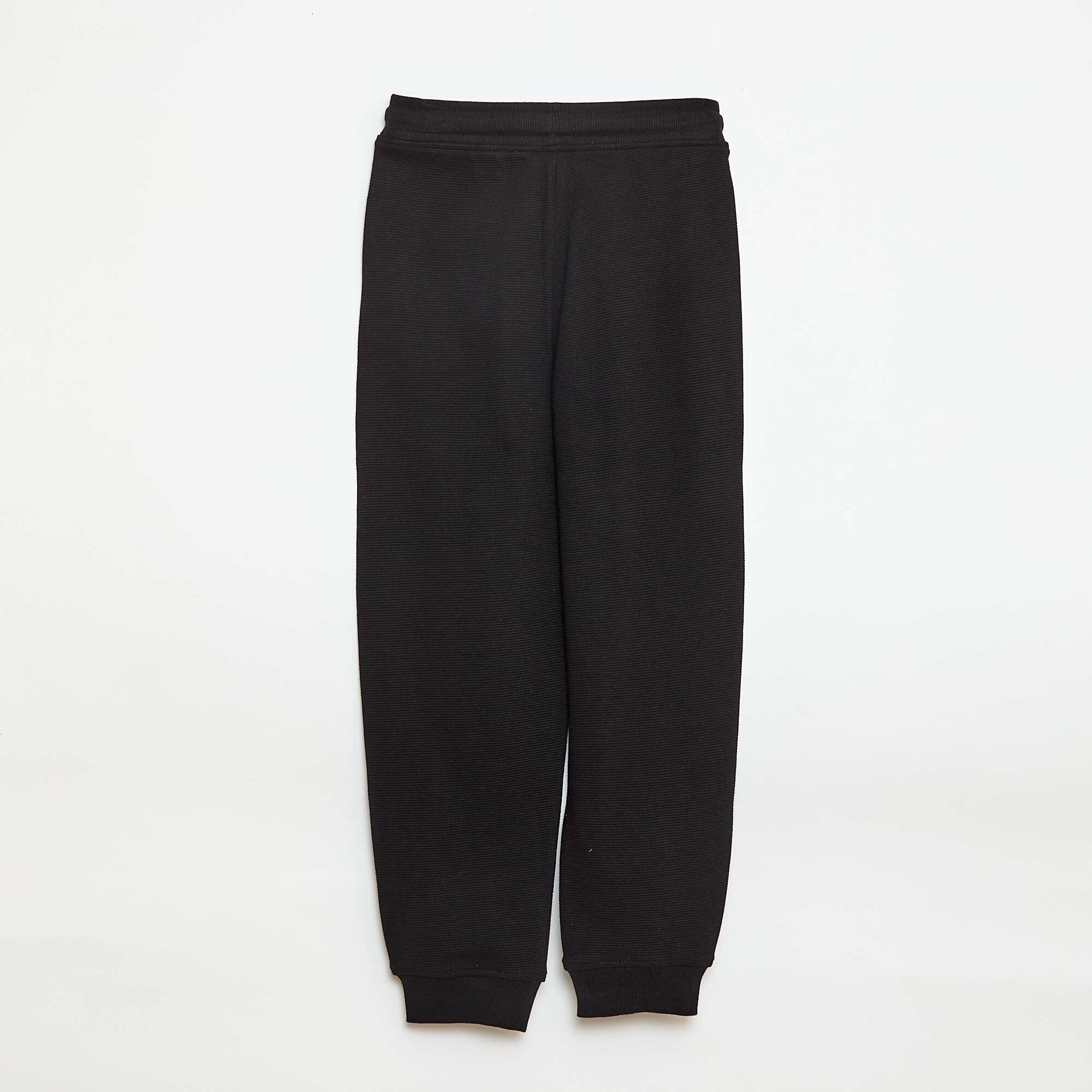 Plain Lightweight Fleece Joggers BLACK - Image 2