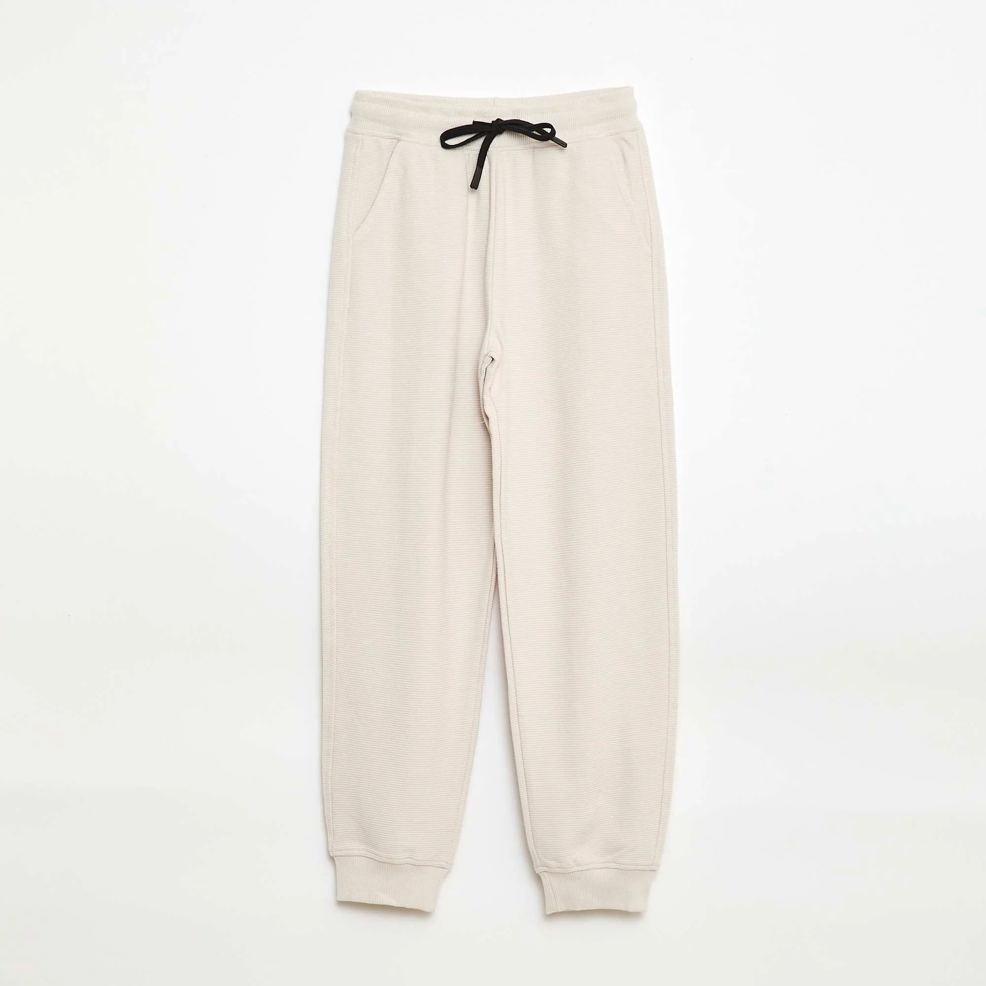 Plain Lightweight Fleece Joggers WHITE
