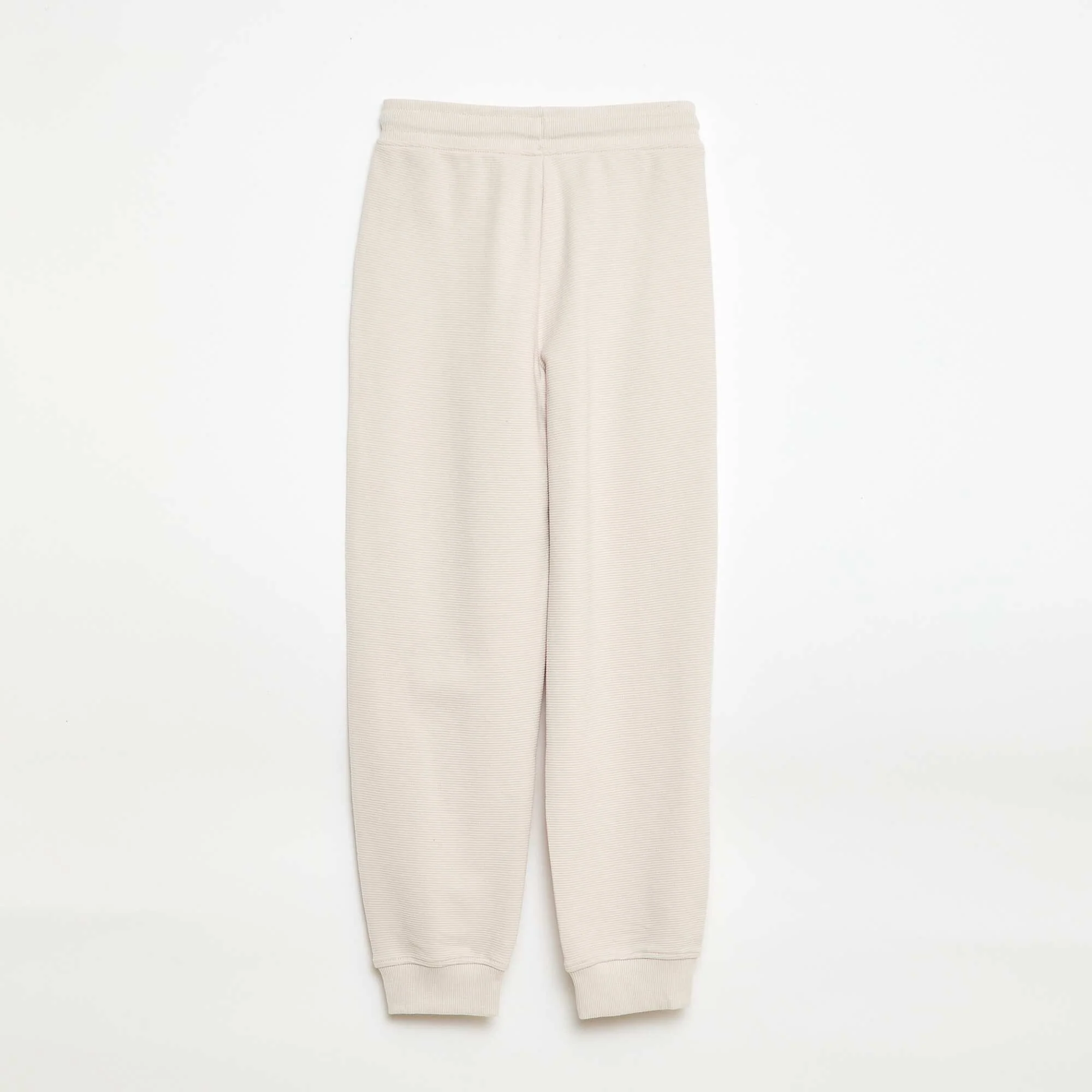 Plain Lightweight Fleece Joggers WHITE - Image 2