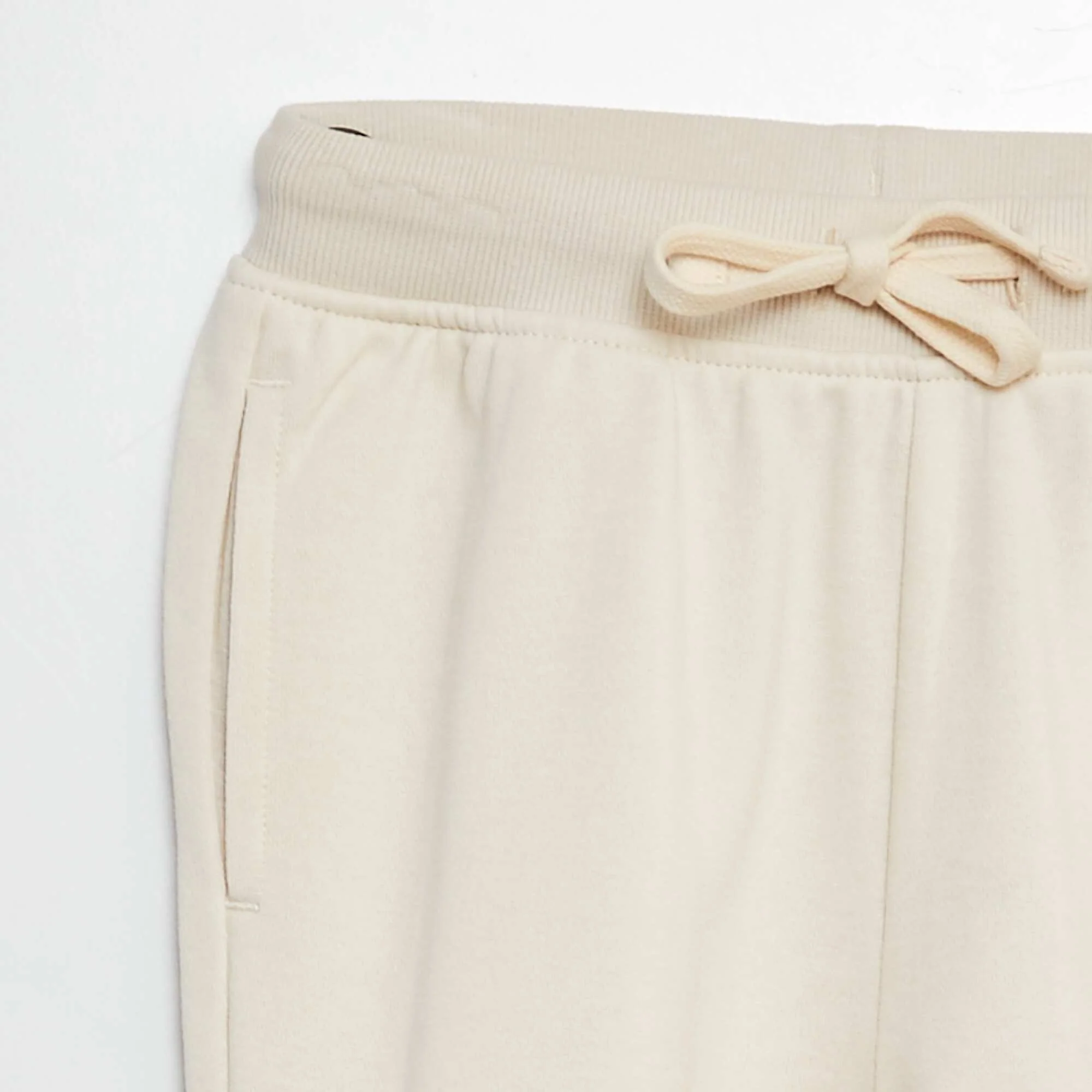 Plain lightweight sweatshirt fabric joggers WHITE - Image 3