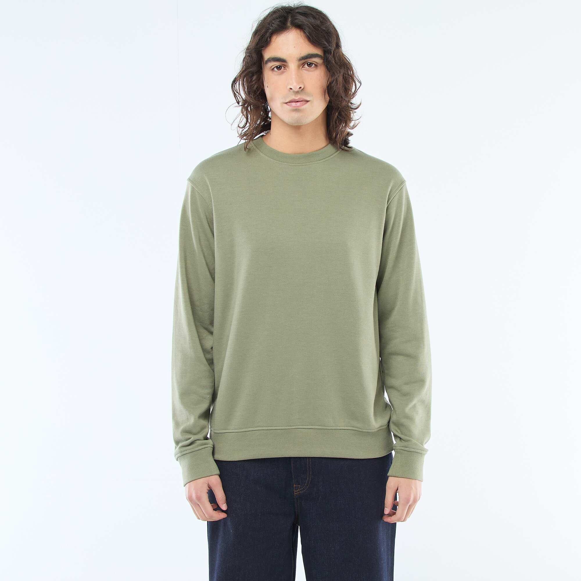Plain lightweight sweatshirt GREEN - Image 3
