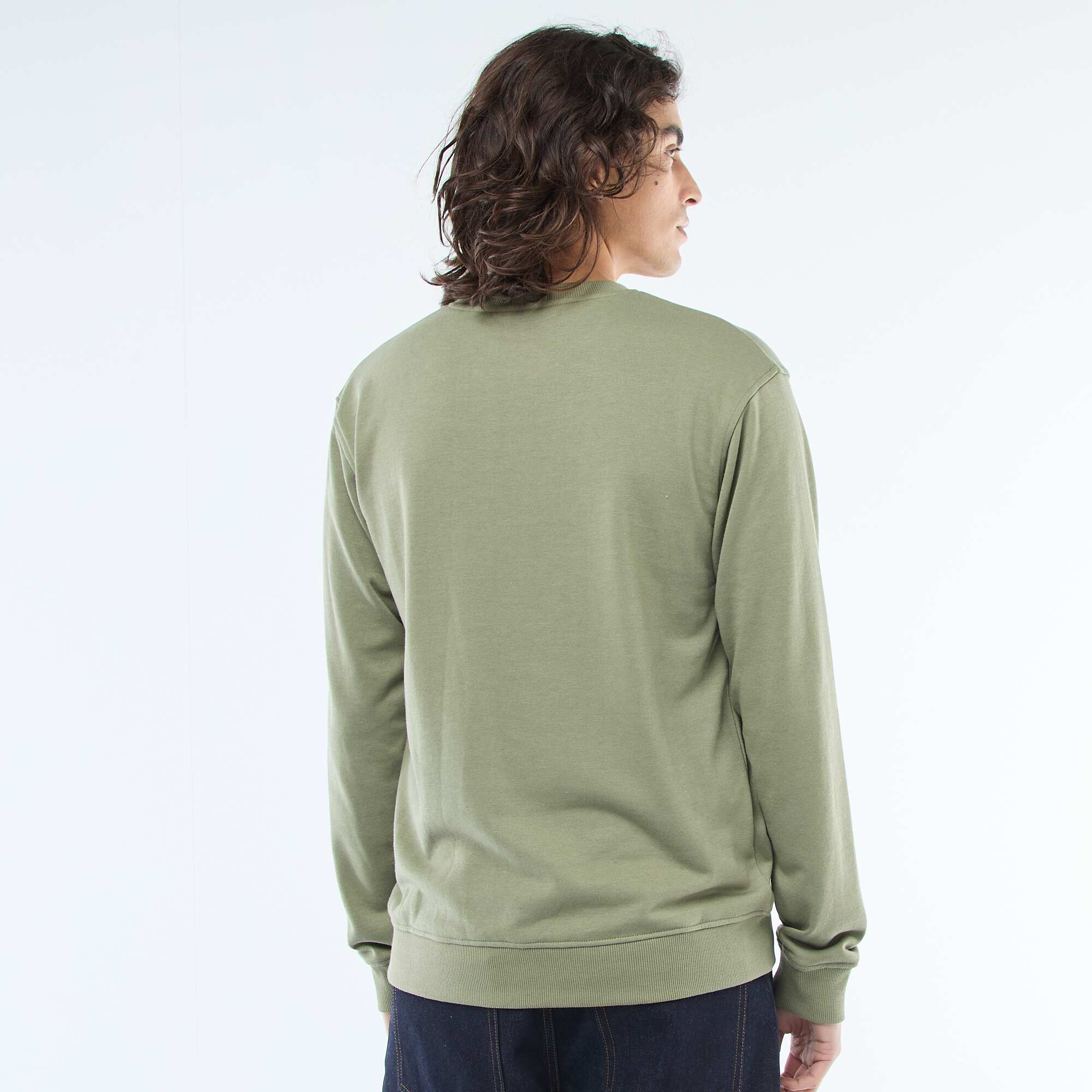Plain lightweight sweatshirt GREEN - Image 4