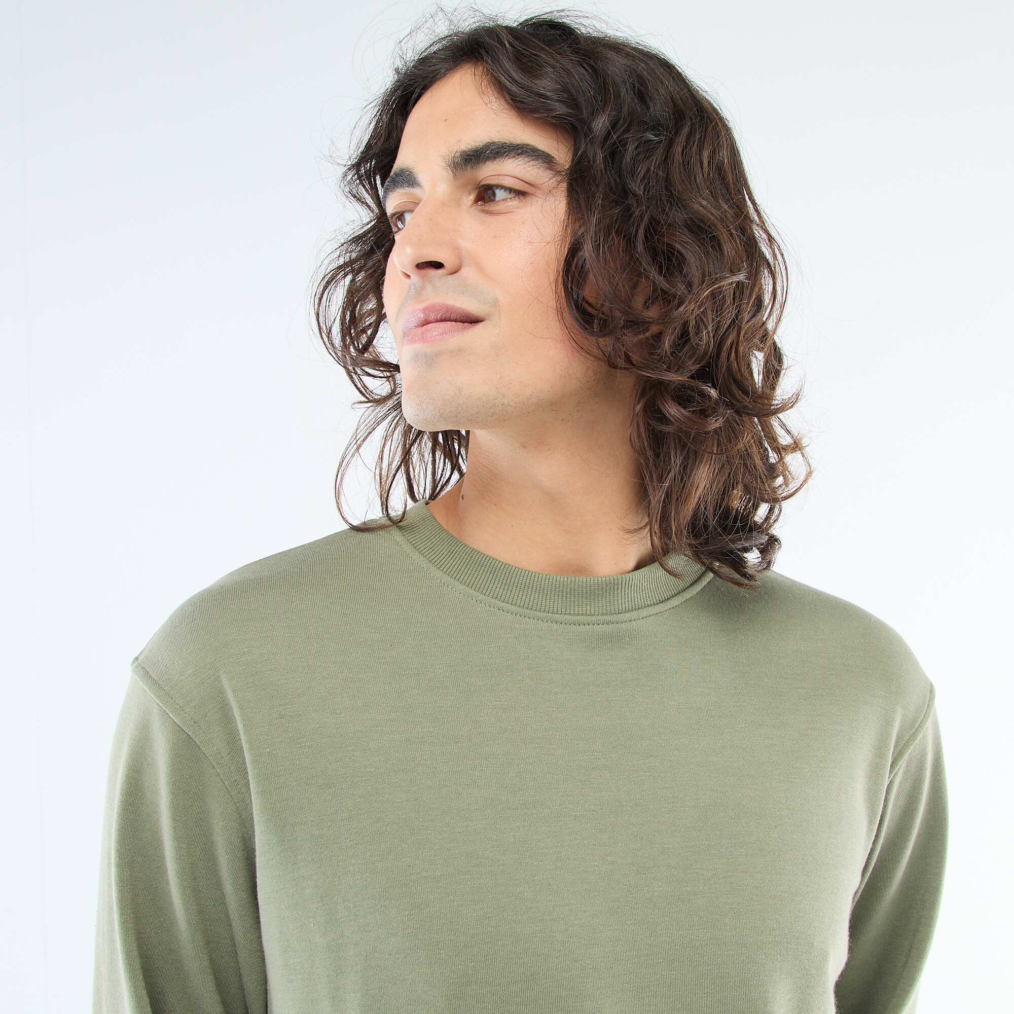 Plain lightweight sweatshirt GREEN - Image 5