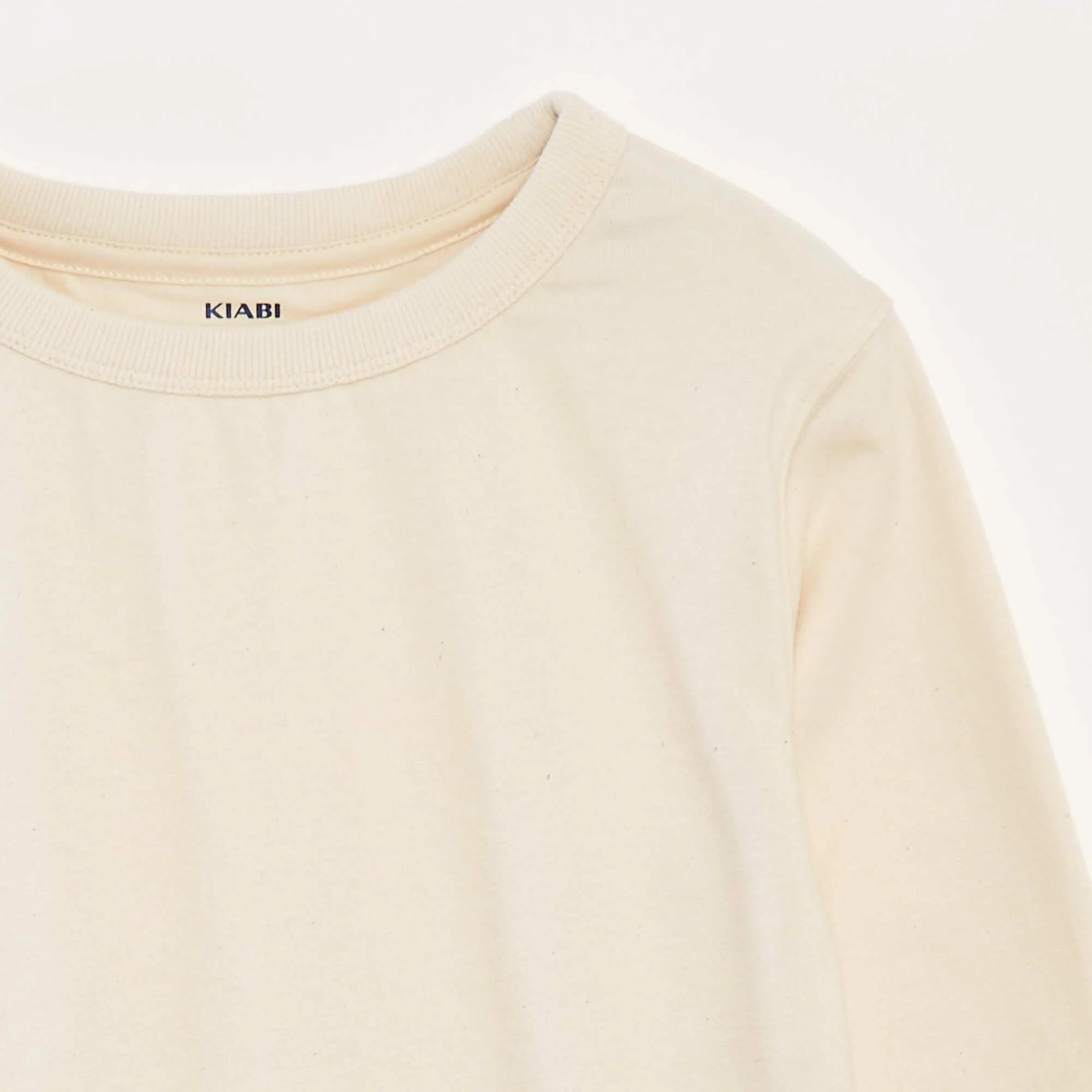 Plain long-sleeved T-shirt WHITE - Image 2