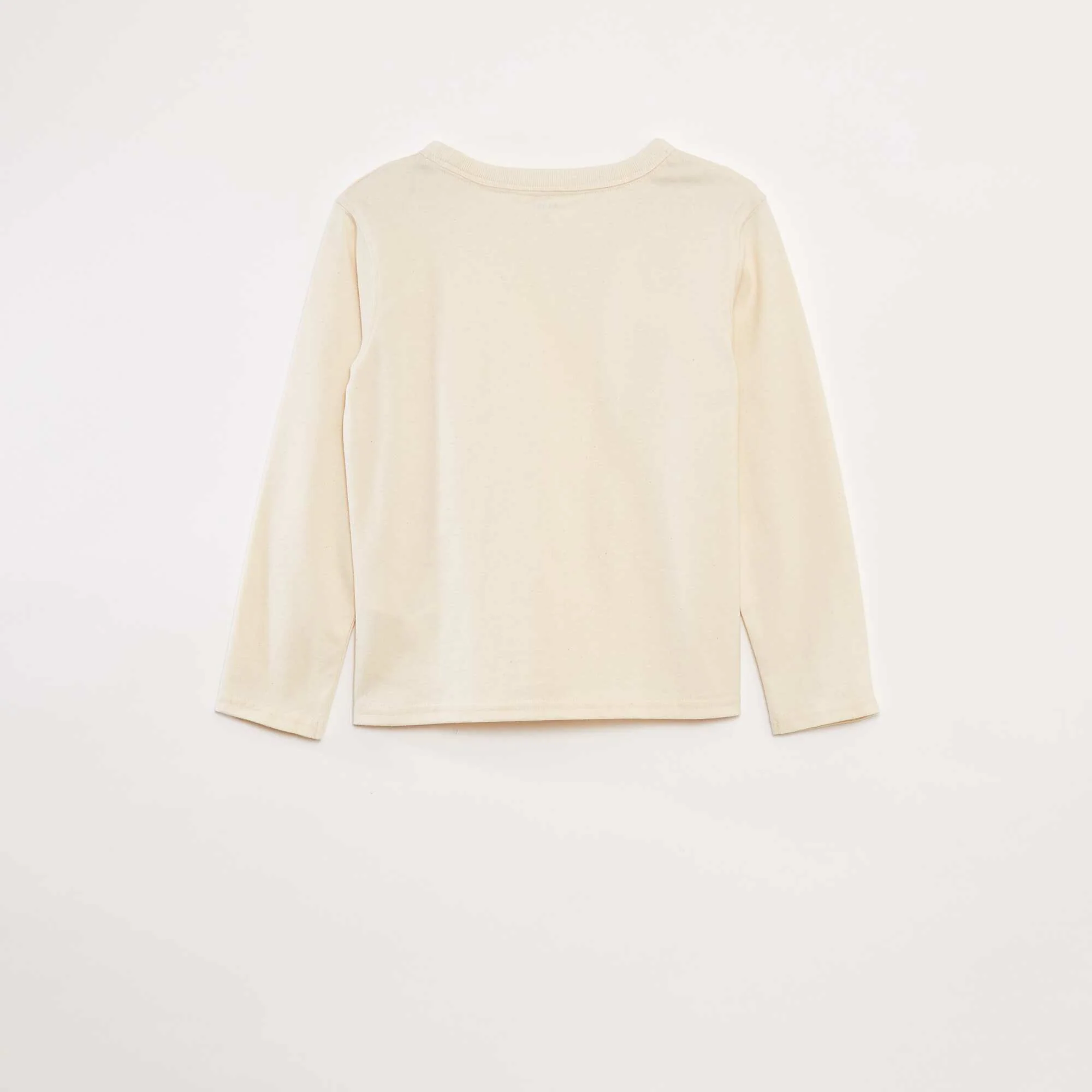 Plain long-sleeved T-shirt WHITE - Image 3