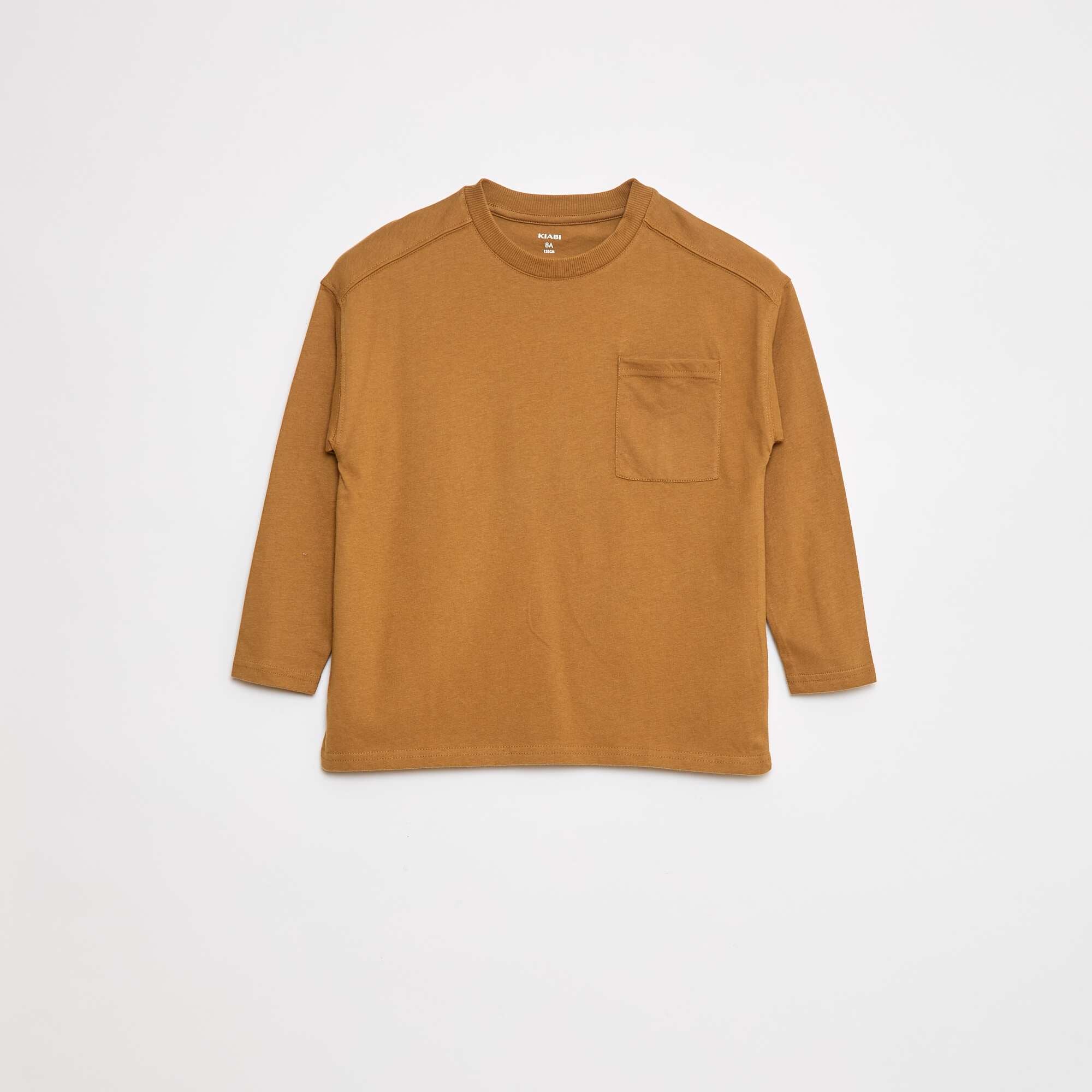 Plain loose-fit T-shirt BEIGE - Image 5