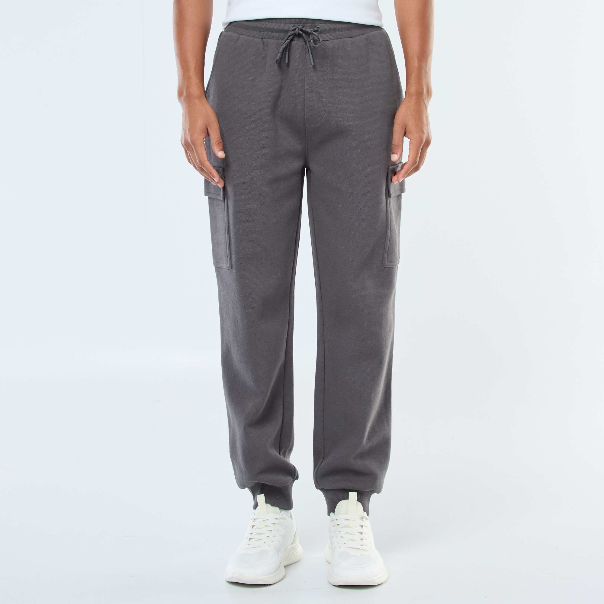 Plain multi-pocket joggers GREY - Image 2