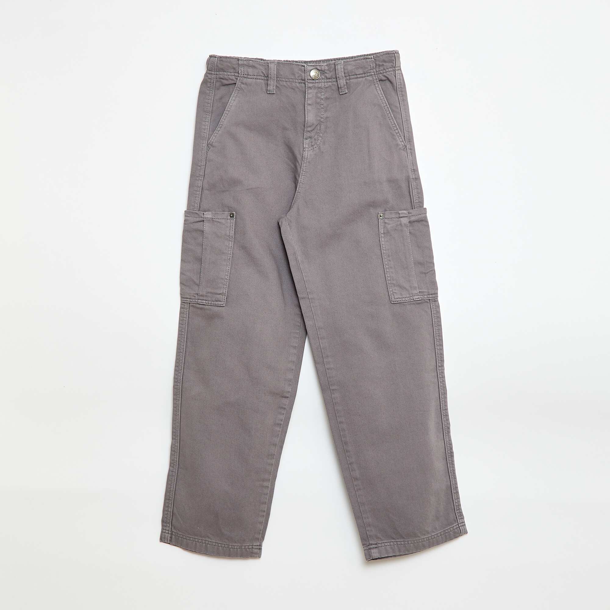 Plain Multi-Pocket Trousers GREY