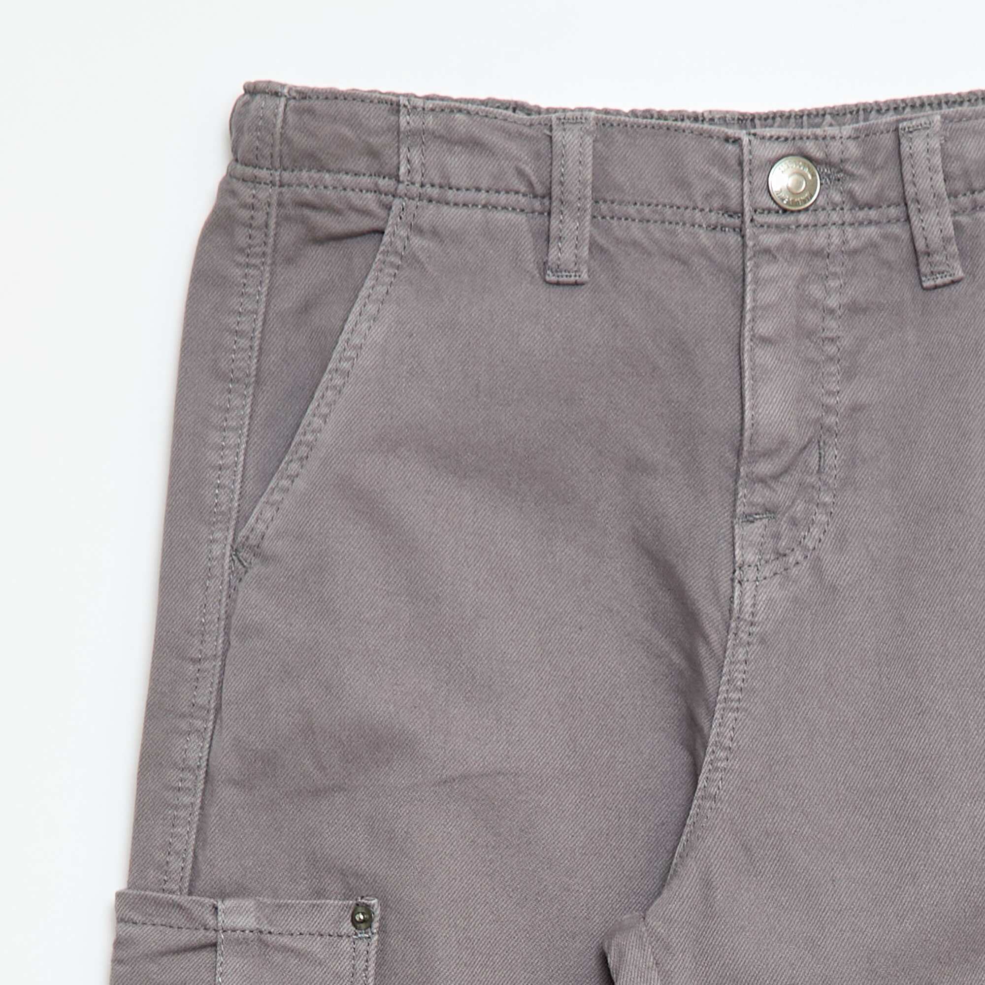 Plain Multi-Pocket Trousers GREY - Image 3