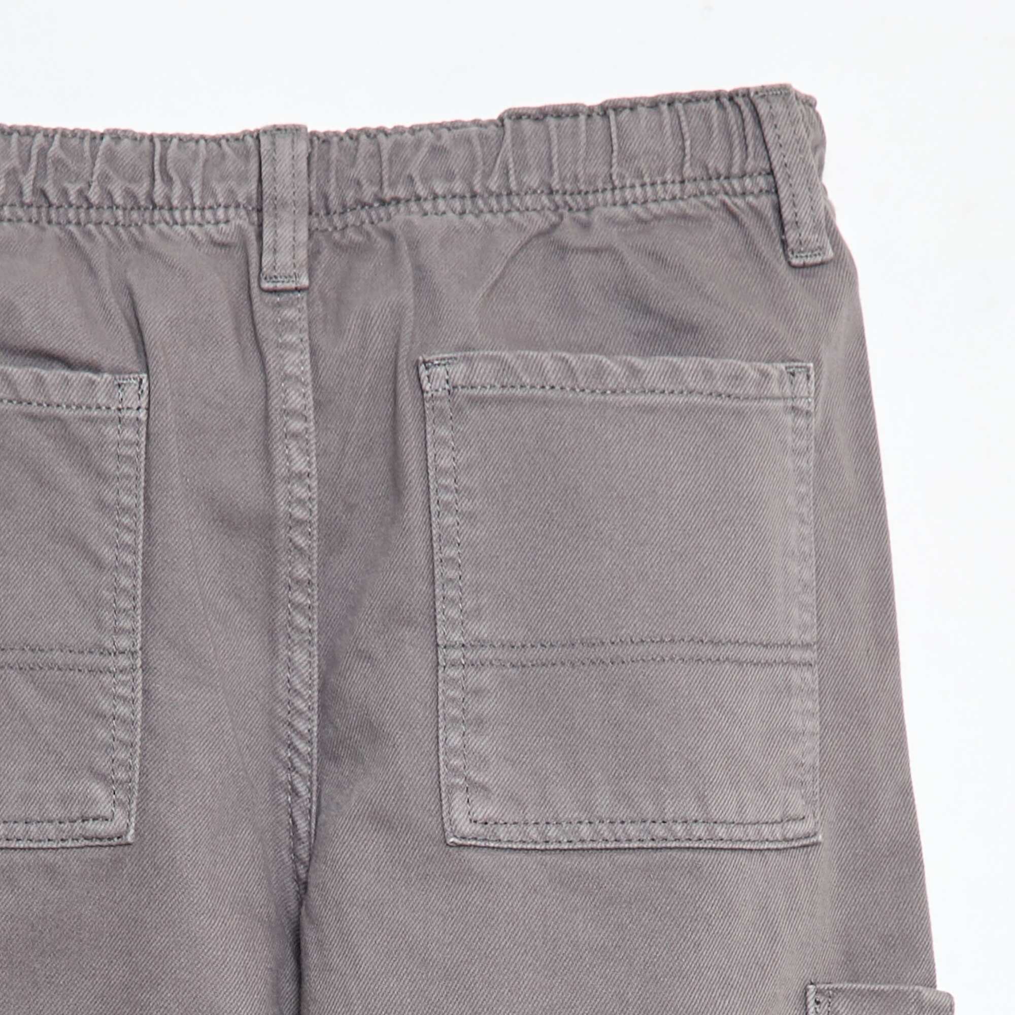 Plain Multi-Pocket Trousers GREY - Image 4