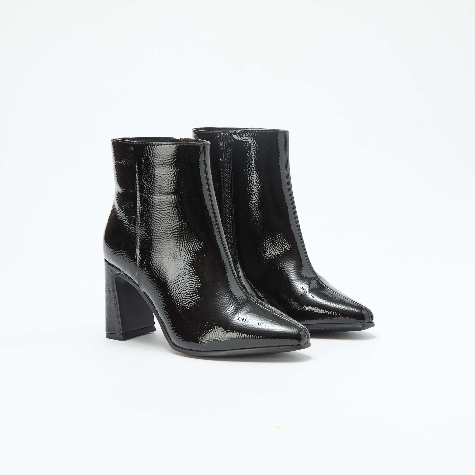 Plain Patent Boots BLACK