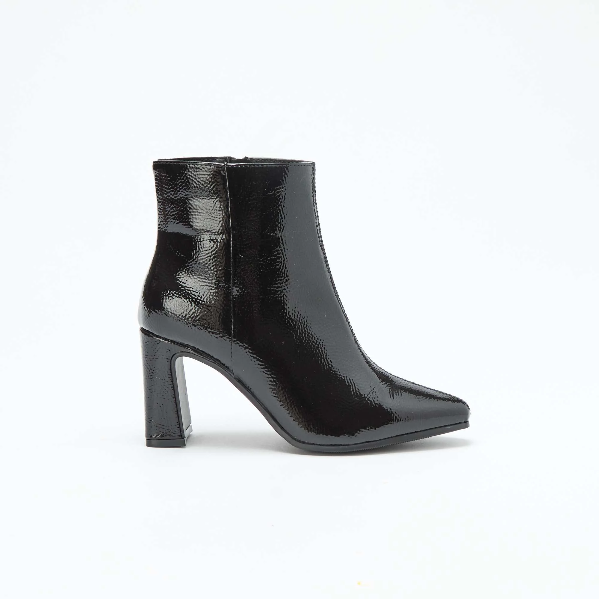 Plain Patent Boots BLACK - Image 2