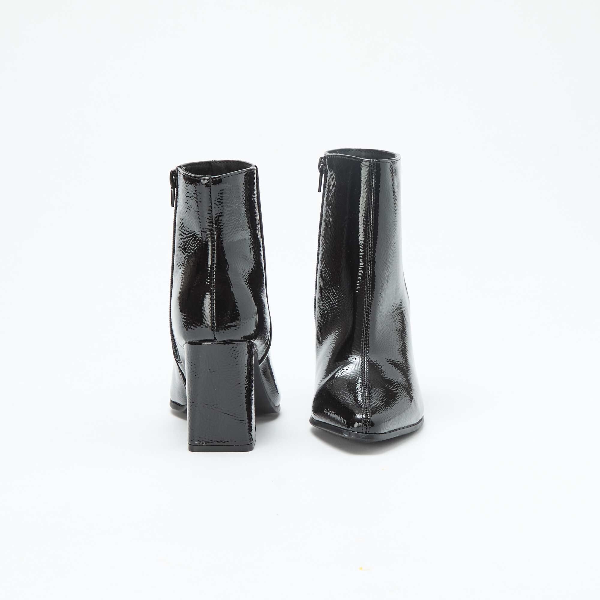 Plain Patent Boots BLACK - Image 3