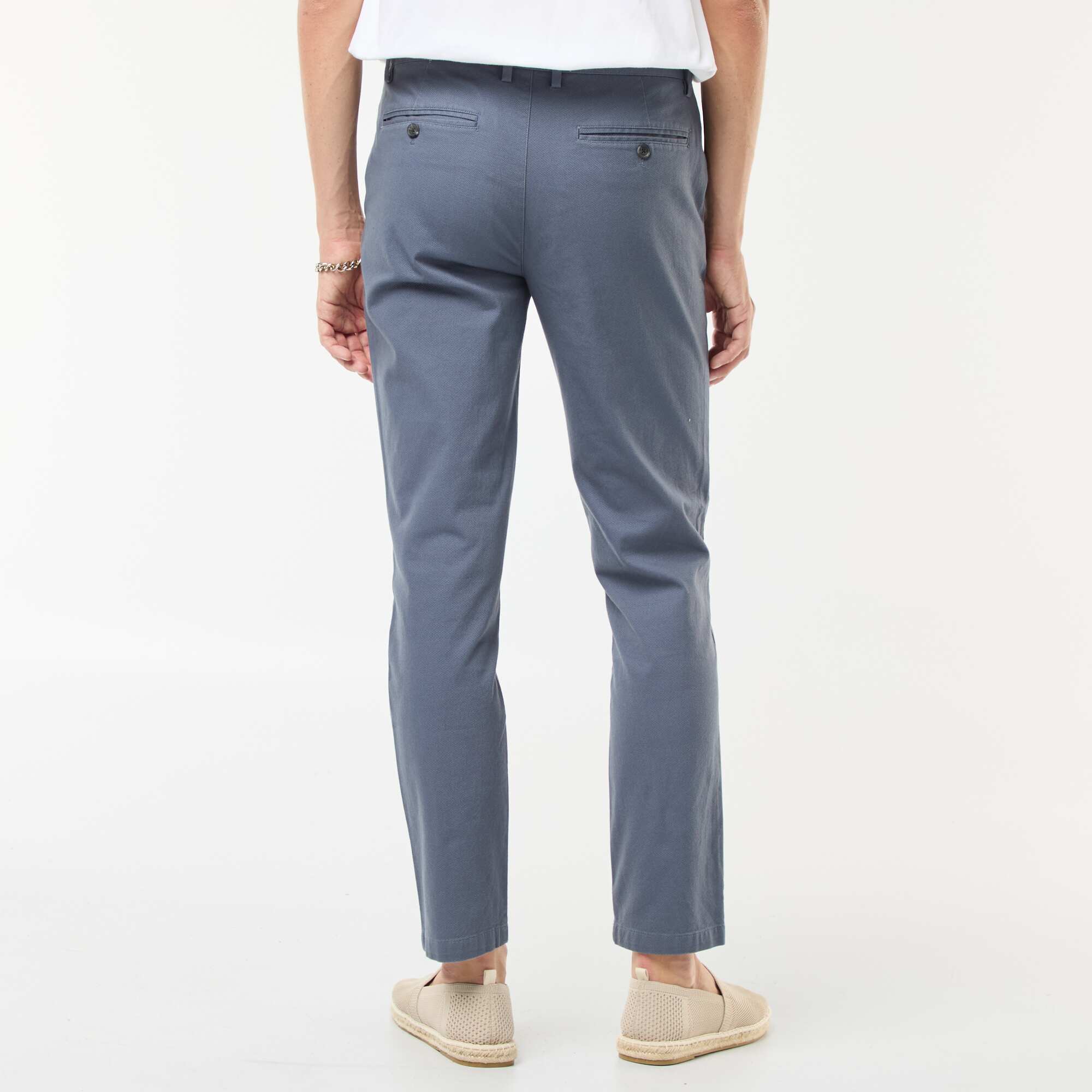 Plain piqué knit trousers GREY - Image 3
