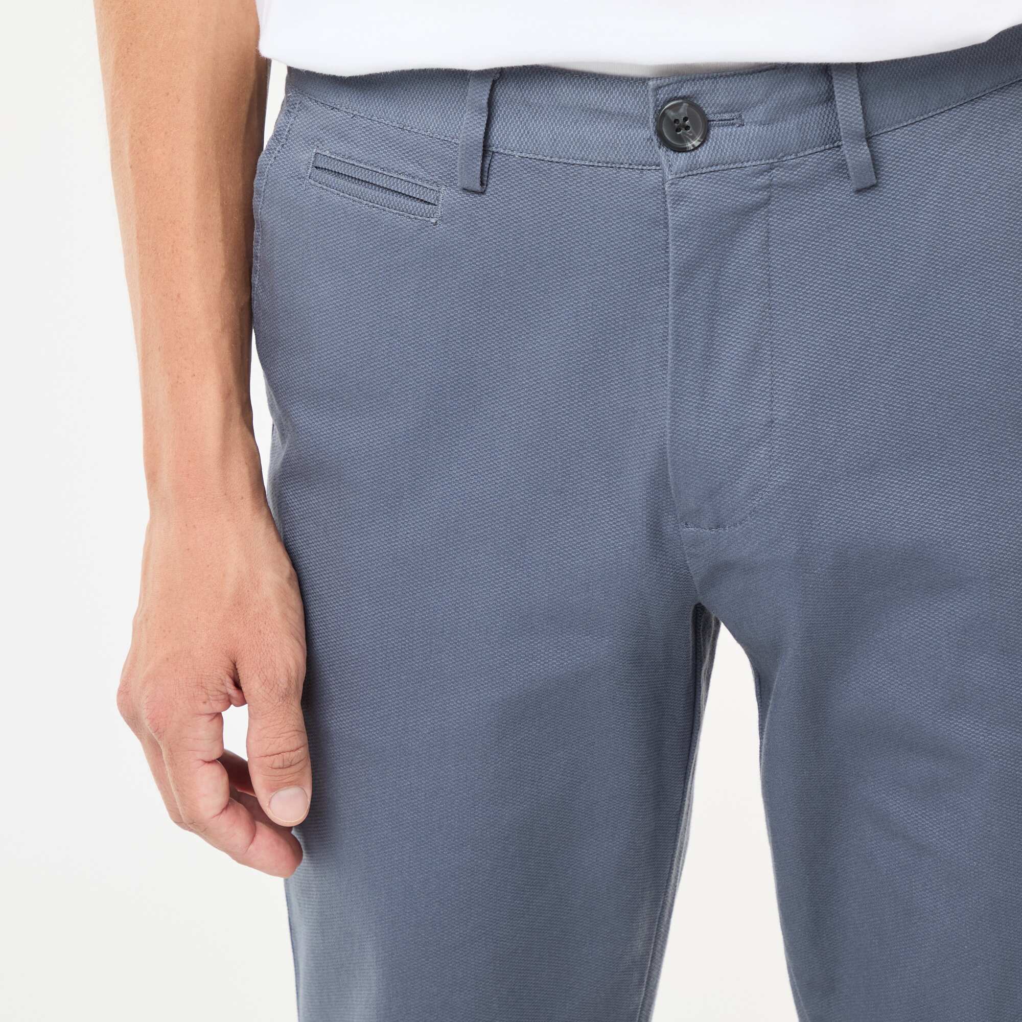 Plain piqué knit trousers GREY - Image 5