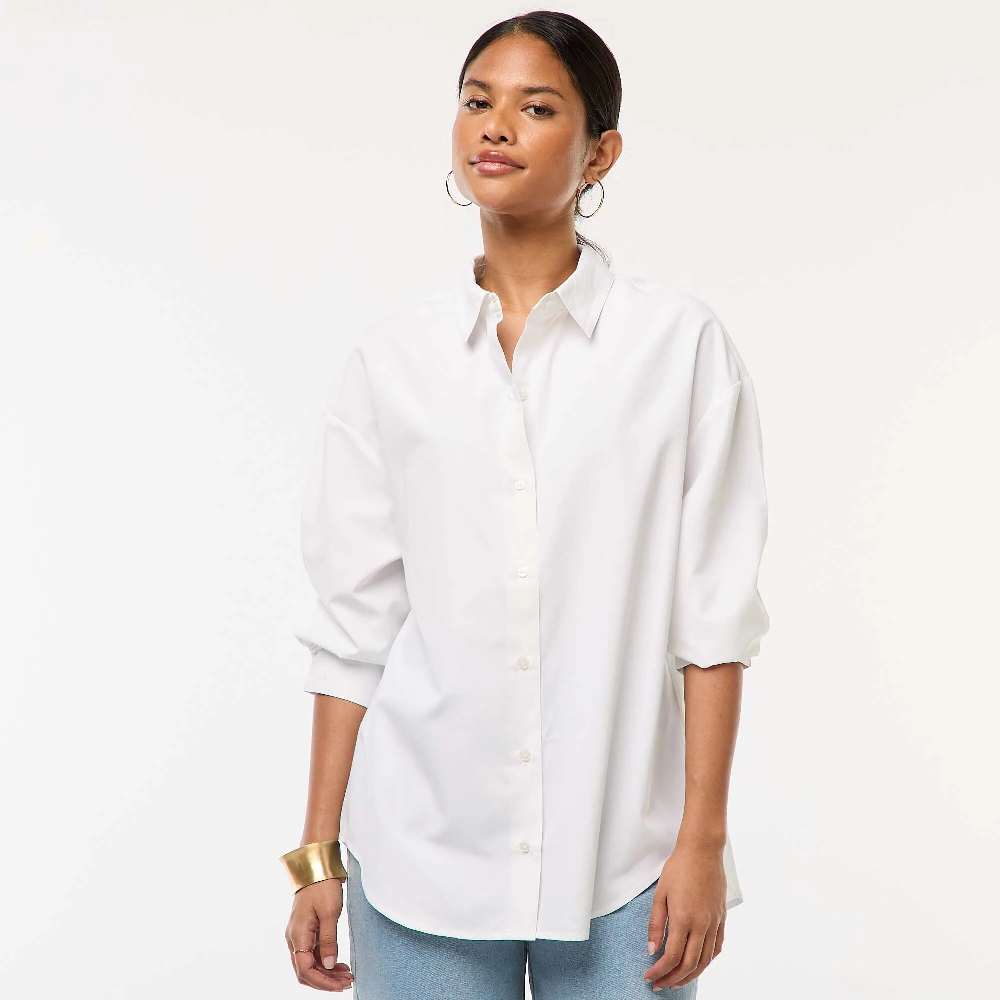 Plain Poplin Shirt WHITE