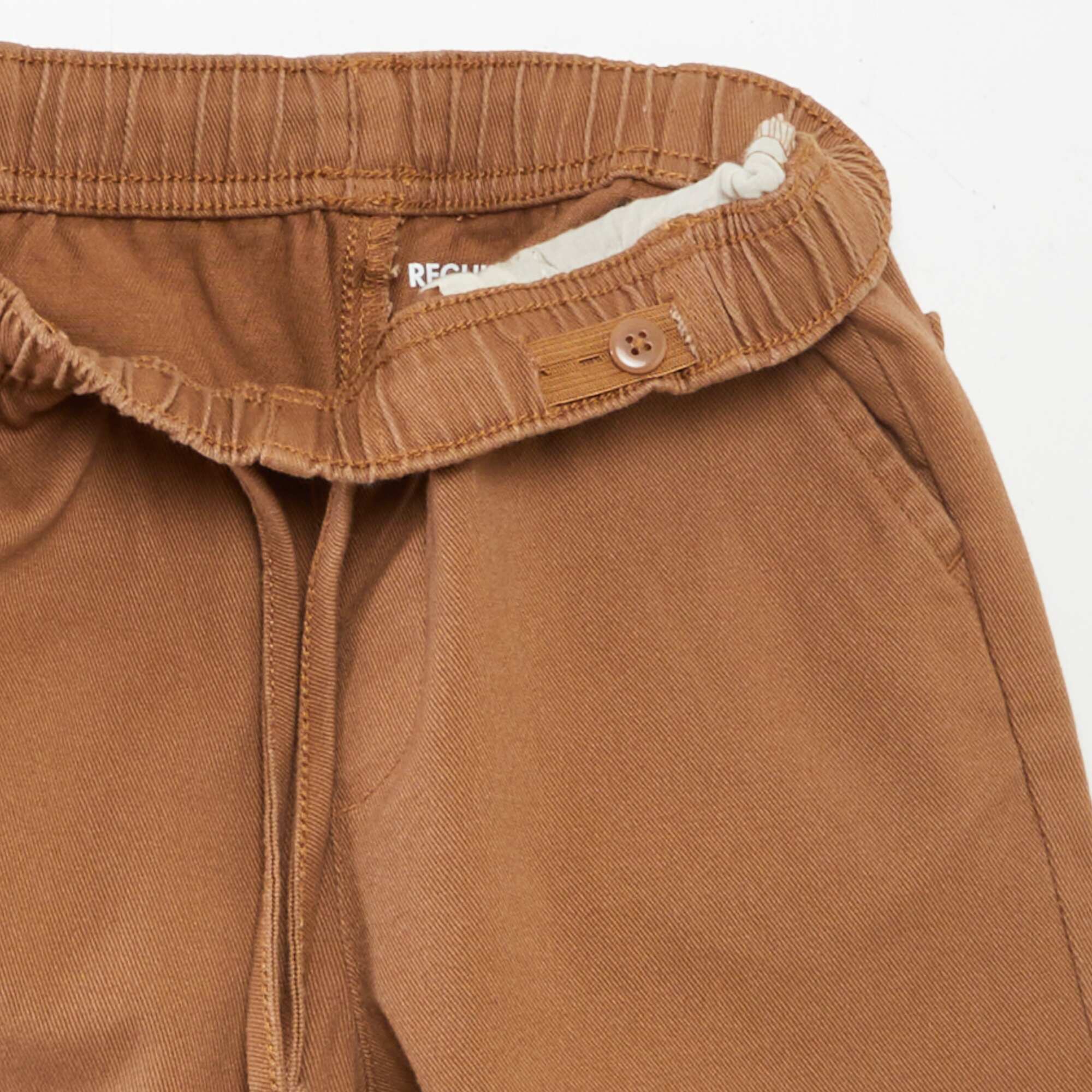 Plain regular-fit trousers BEIGE - Image 4