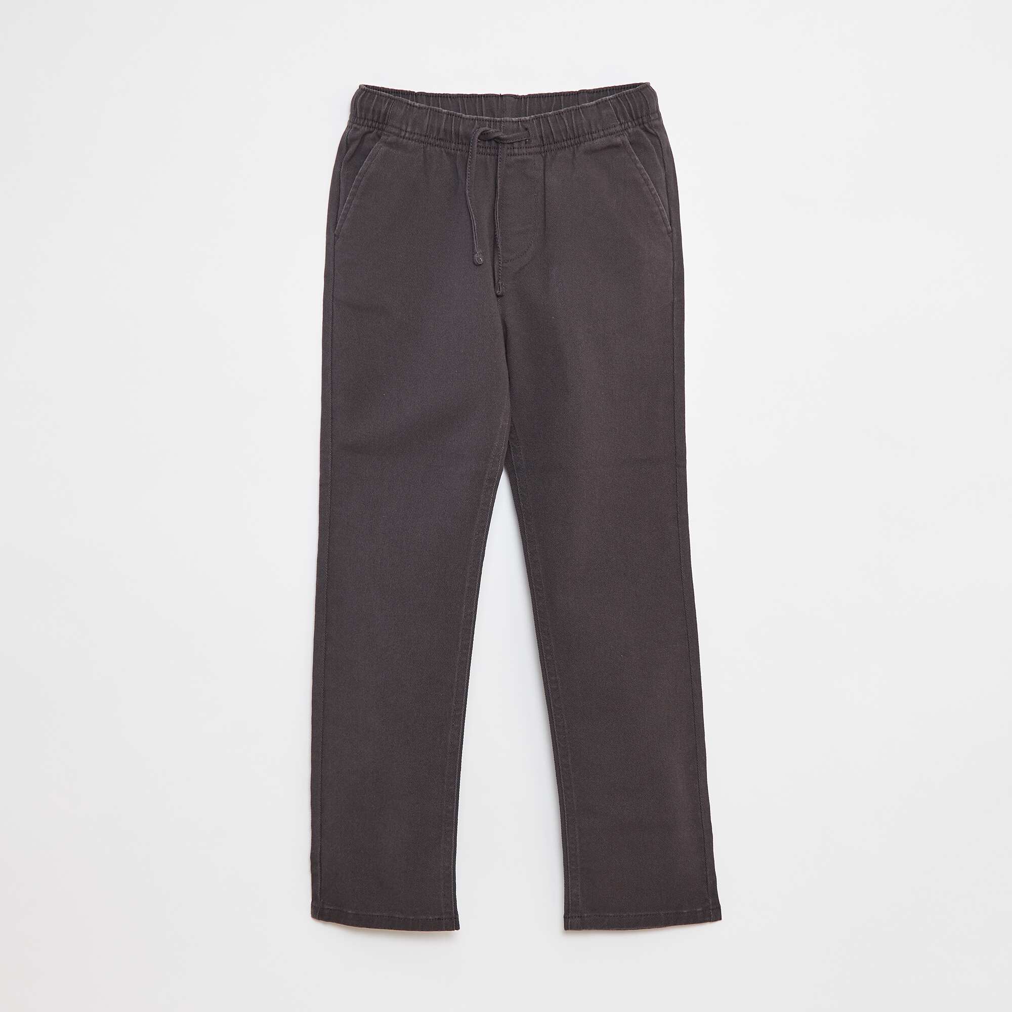 Plain regular-fit trousers BLACK