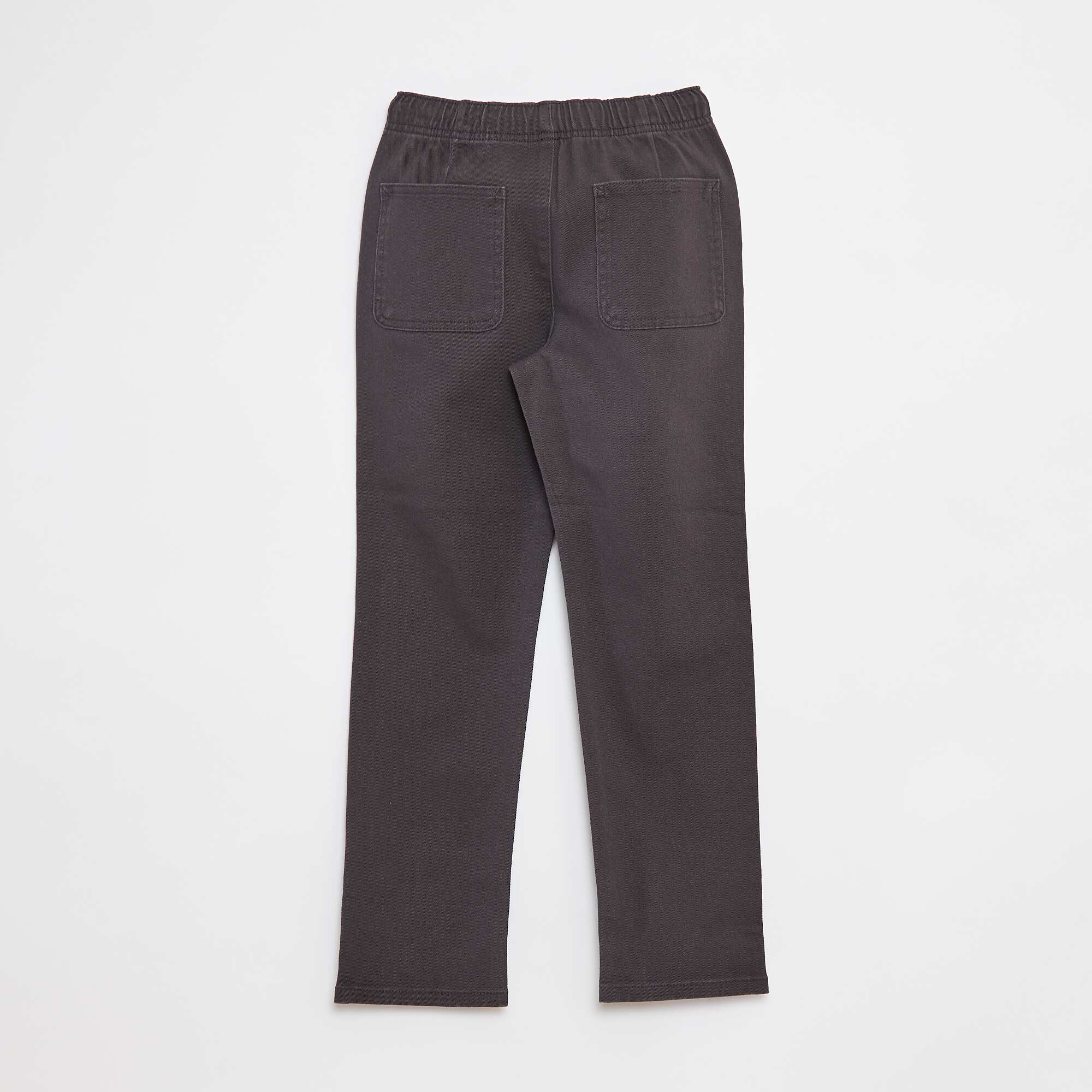 Plain regular-fit trousers BLACK - Image 2